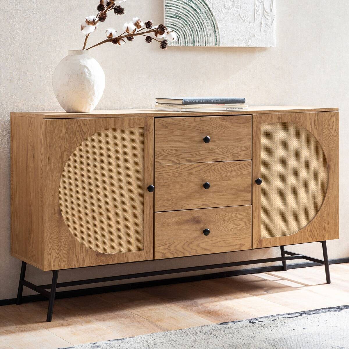 Sideboard natur Eiche Optik B/H/T: ca. 140x80x40 cm