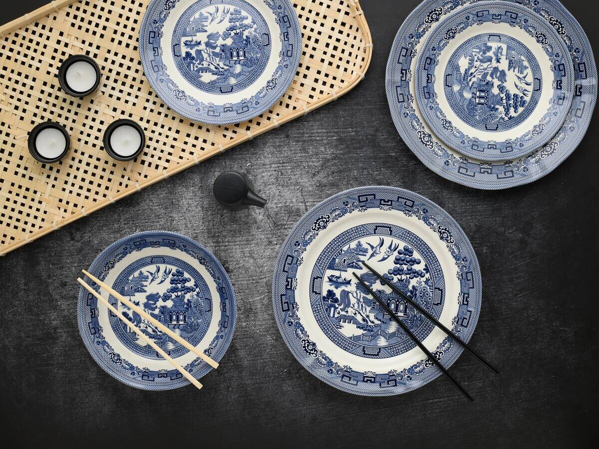 CreaTable Tafelservice China Town blau Steingut 18 tlg.