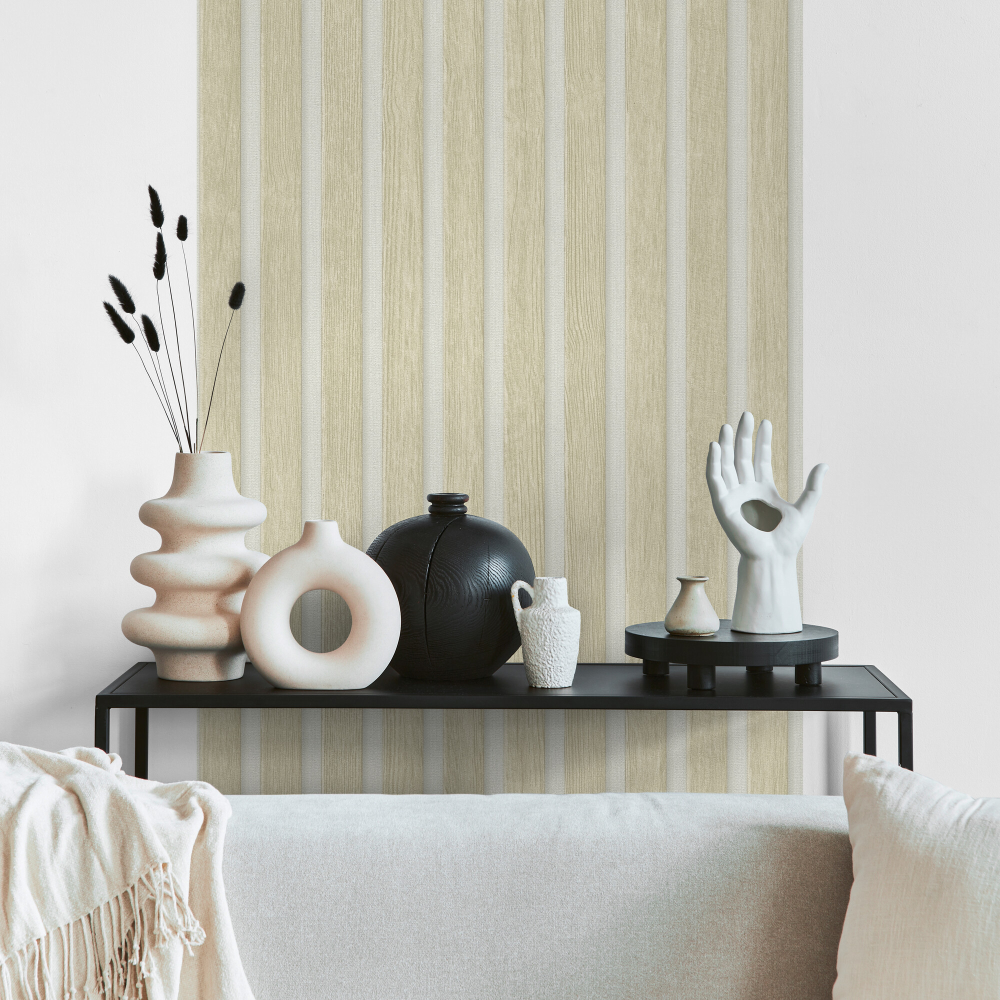 A.S.Creation Tapete weiß beige B/H/D: ca. 52x250x7,5 cm