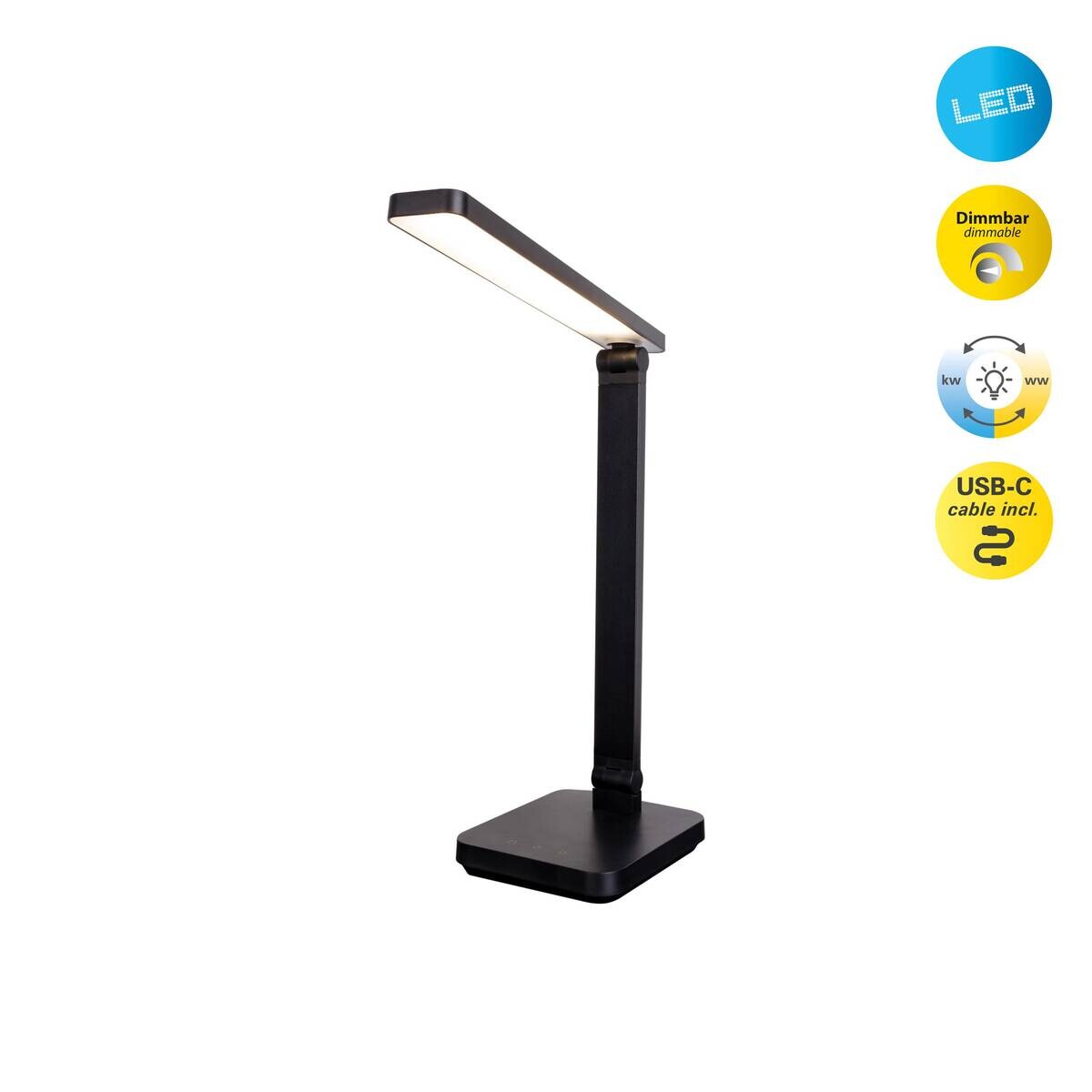 Näve Leuchten Tischleuchte 3194122 schwarz Kunststoff B/H/L: ca. 14,8x38x31,8 cm null 1 Brennstellen