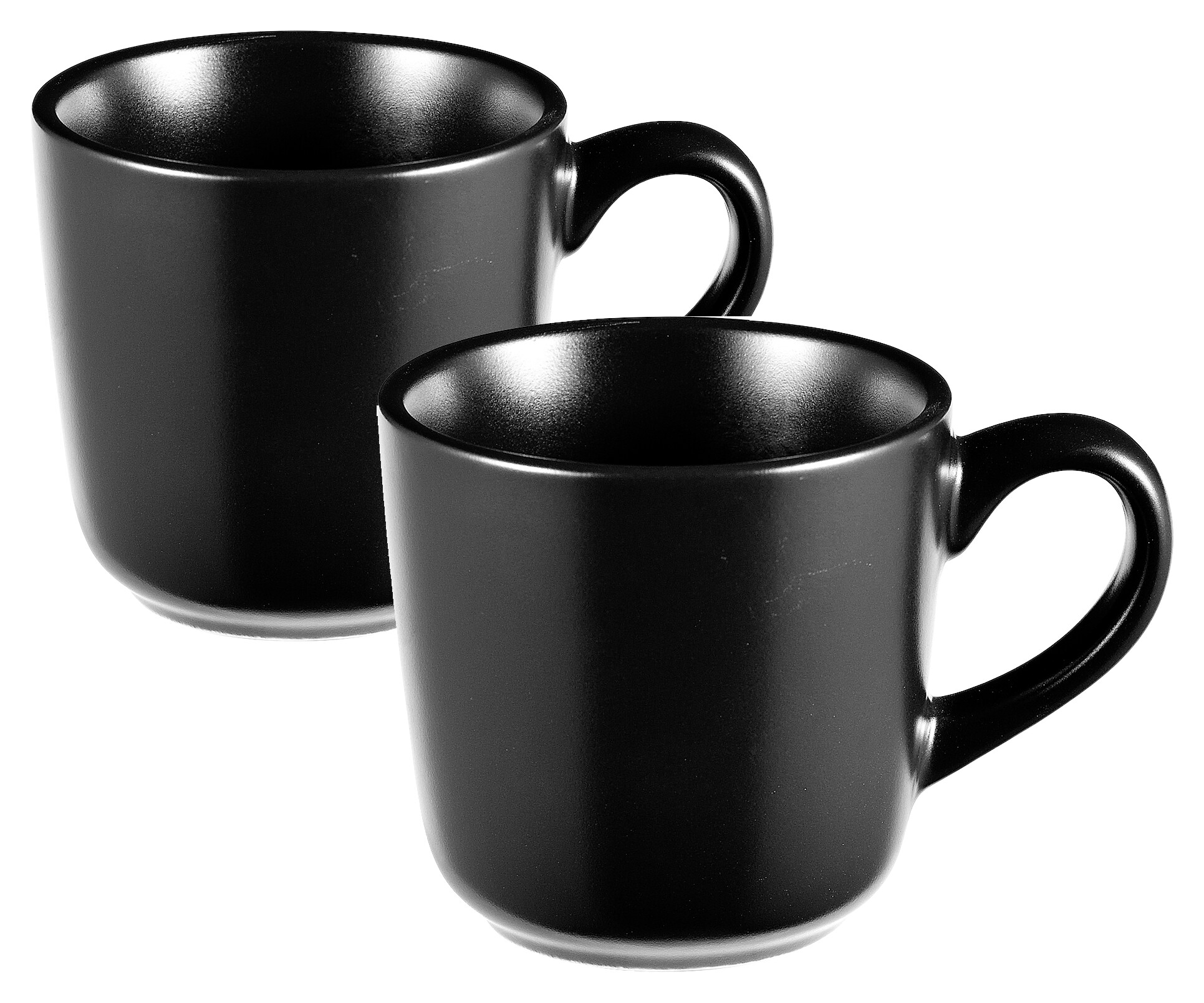 BERGNER Becherset CHARCOAL schwarz Steingut 2 tlg.