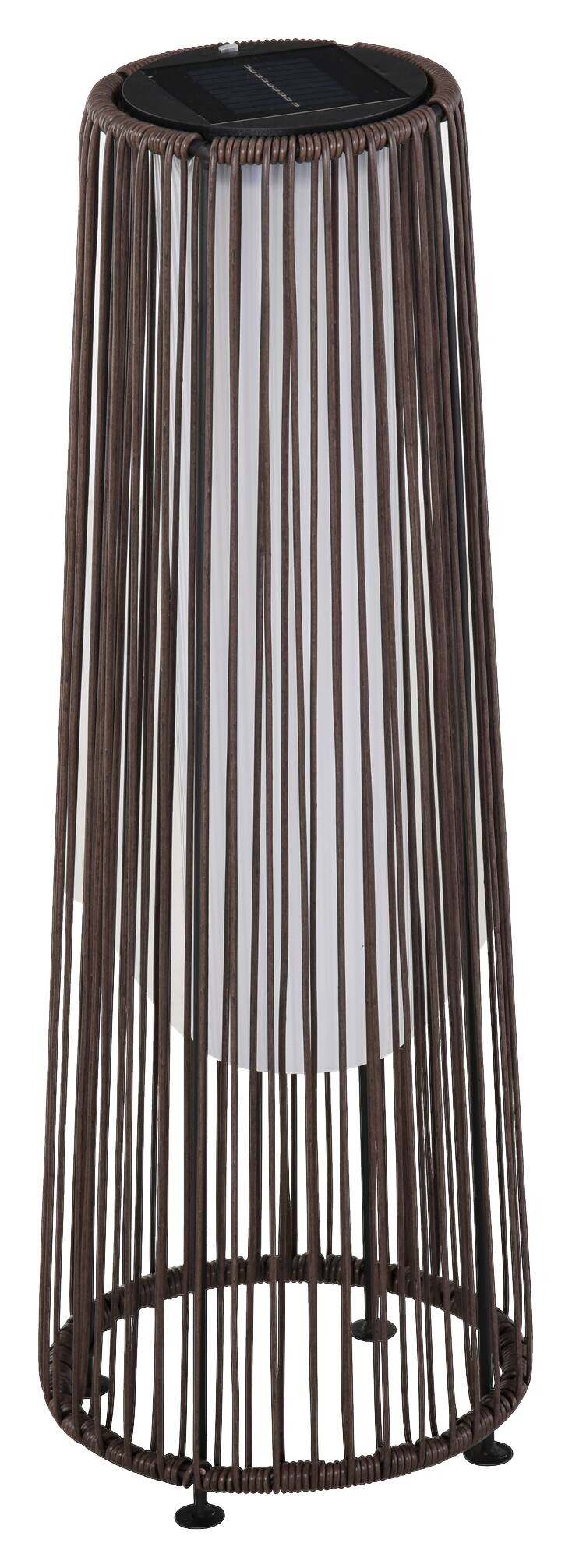 Solarleuchte braun Stahl Kunststoff B/H/L: ca. 21,5x61x21,5 cm