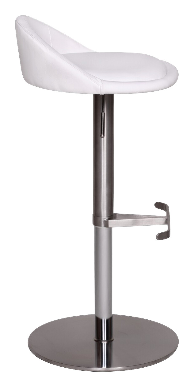 Barhocker weiß Edelstahl Kunstleder Edelstahl