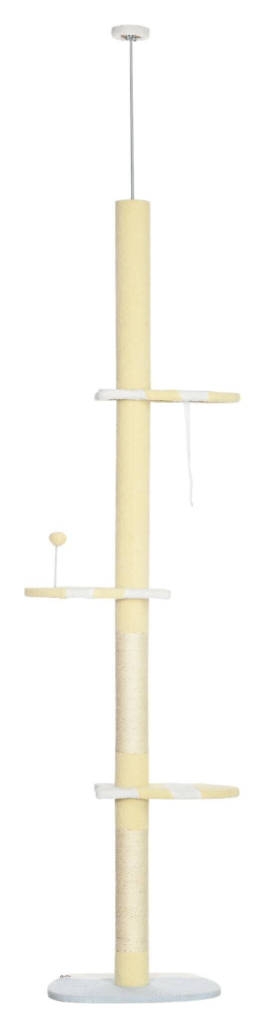 PawHut Kratzbaum gelb Spanplatte B/H/L: ca. 34x260x47 cm