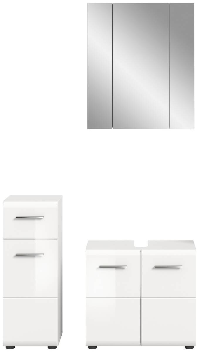 Badezimmer-Set ICE weiß weiß Hochglanz B/H/T: ca. 105x190x32 cm
