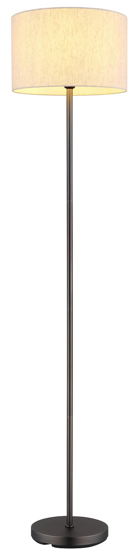 GLOBO Stehleuchte creme schwarz Metall Leinen H/D: ca. 160x35 cm E27 1 Brennstellen