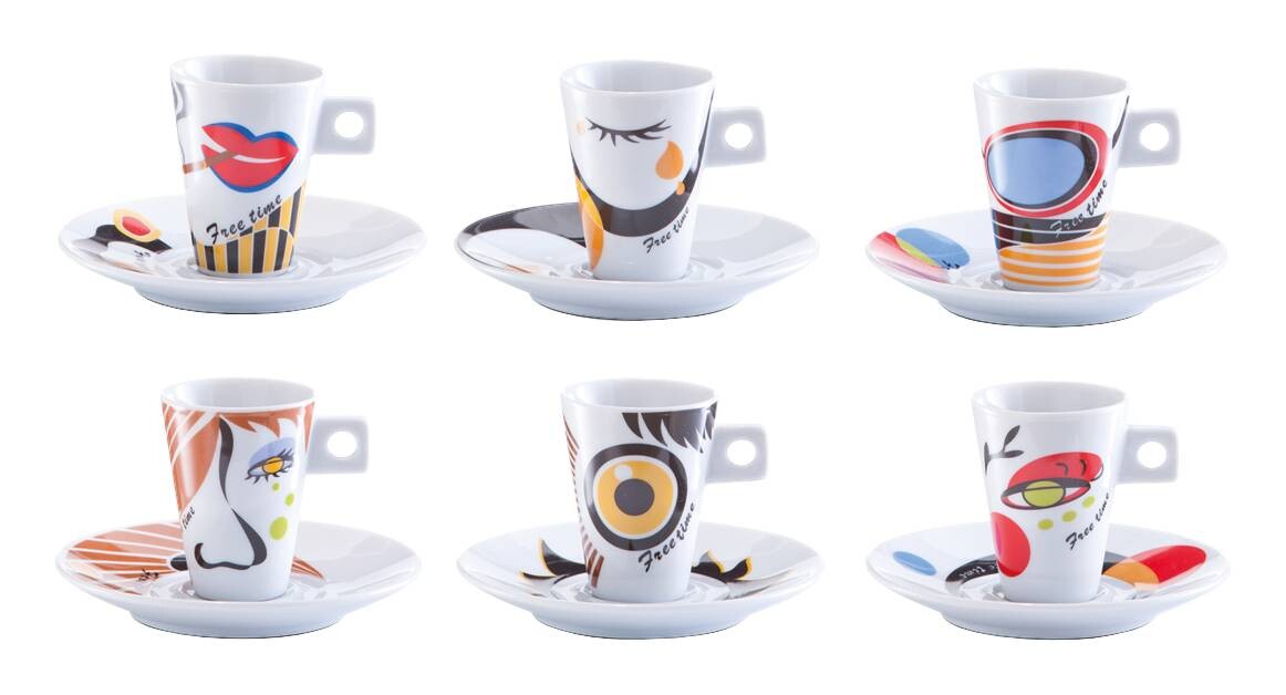 Zeller Espresso-Set Faces