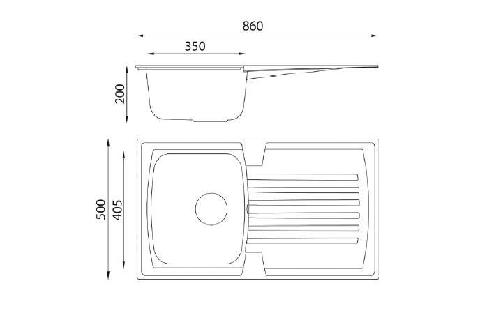 Respekta Einbauspüle Boston 86 x 50 B sandbeige Mineralite B/H/T: ca. 86x20x50 cm