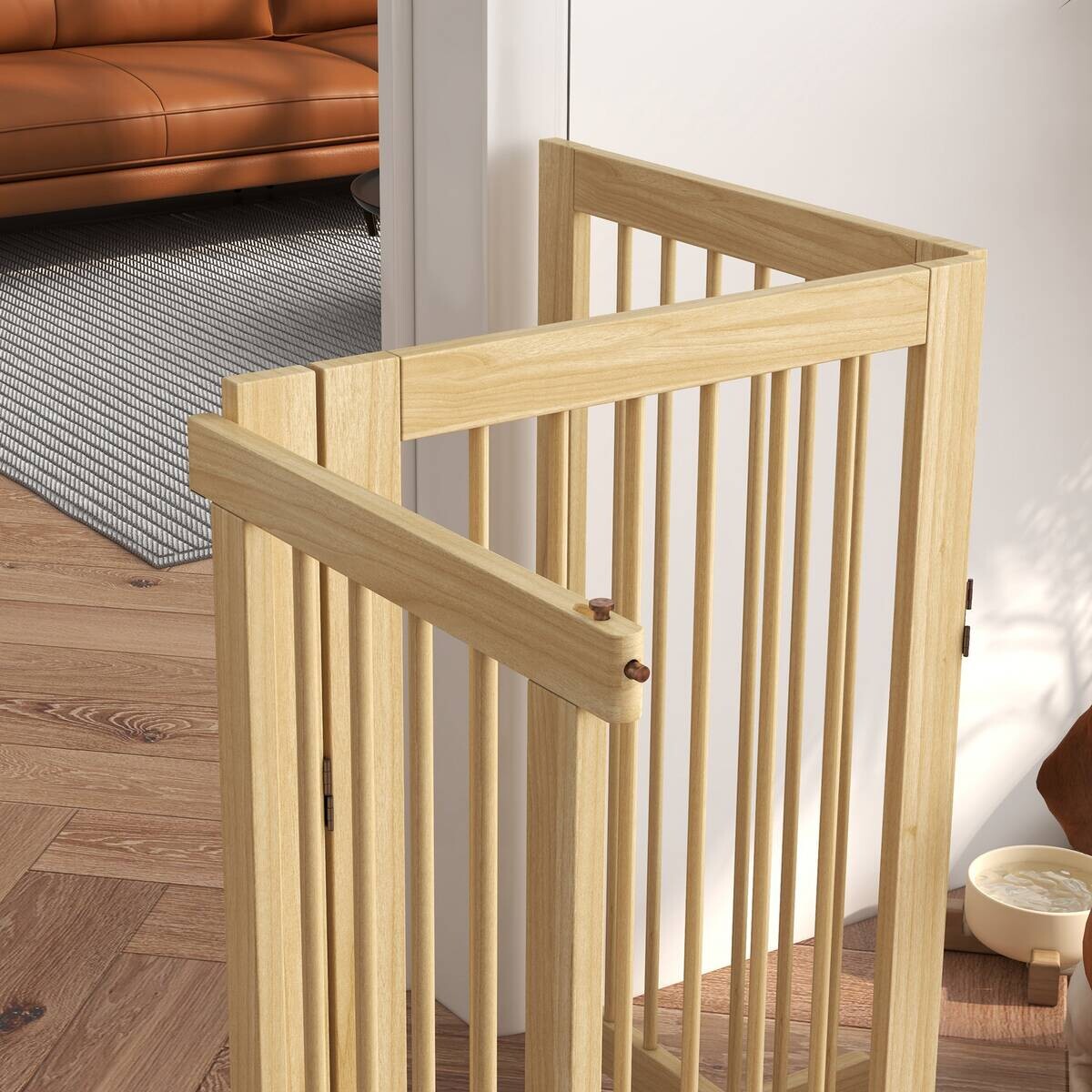 PawHut Schutzgitter natur Kiefer B/H/L: ca. 36x91x220 cm