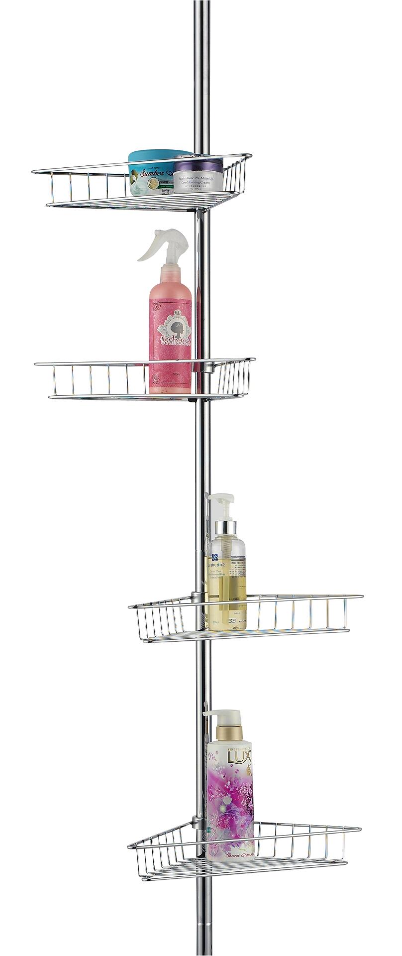 Bad-Teleskop Eckregal Chrom Metall