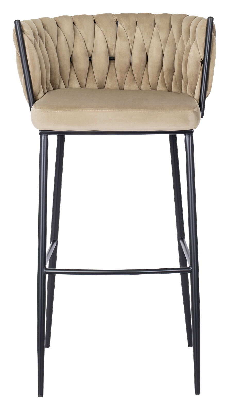 Barhocker FLORES beige Velourstoff B/H/T: ca. 60x104,5x56 cm