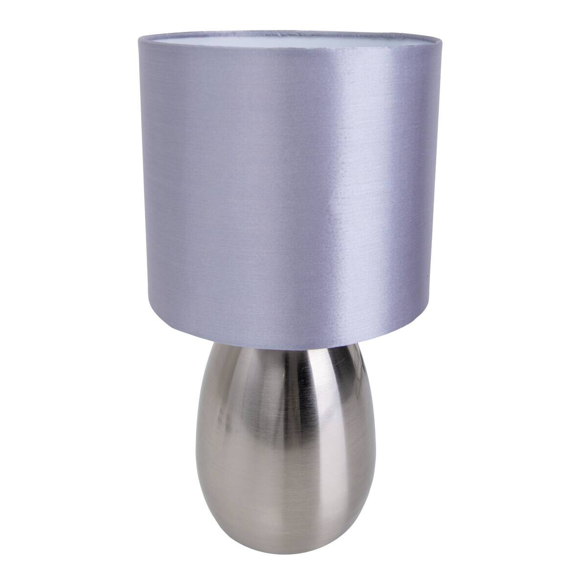 Näve Leuchten Tischleuchte 3189650 stahlfarbig Kunststoff Metall Textil B/H/T: ca. 17,5x33x17,5 cm E14 1 Brennstellen
