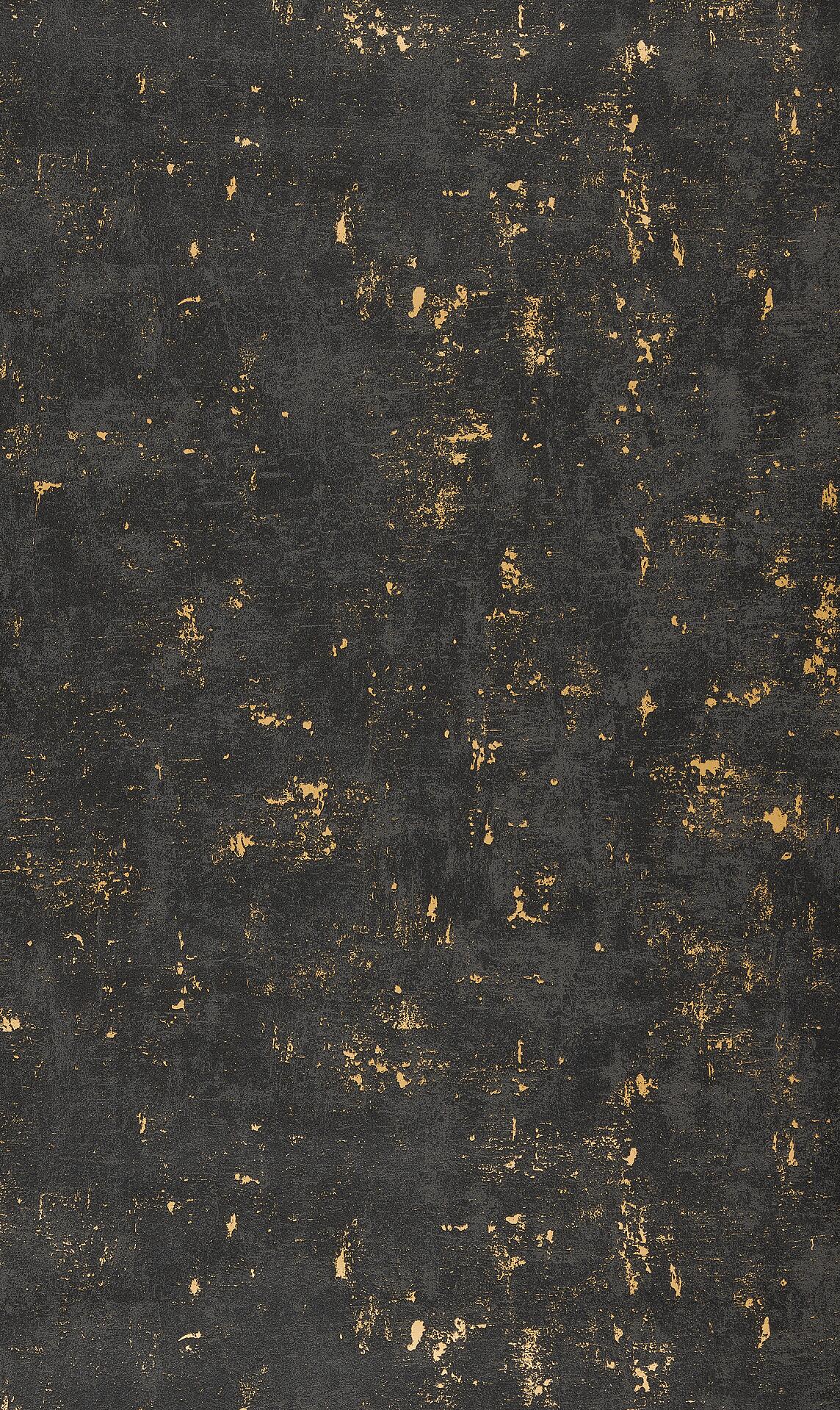 Vliestapete Betonoptik schwarz gold B/L: ca. 53x1005 cm