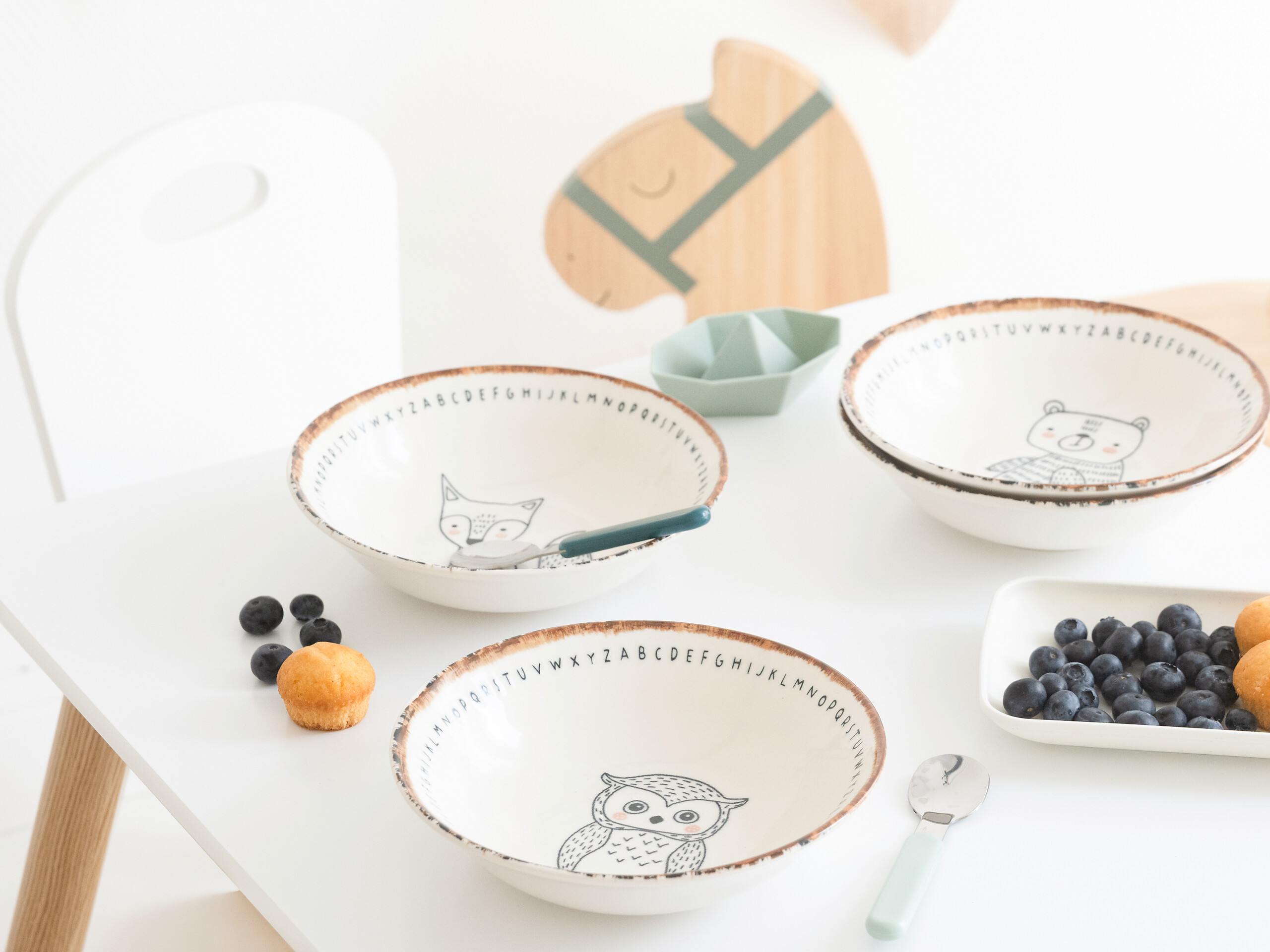 CreaTable Mehrzweckschalen Freunde des Waldes braun Steinzeug D: ca. 18,6 cm