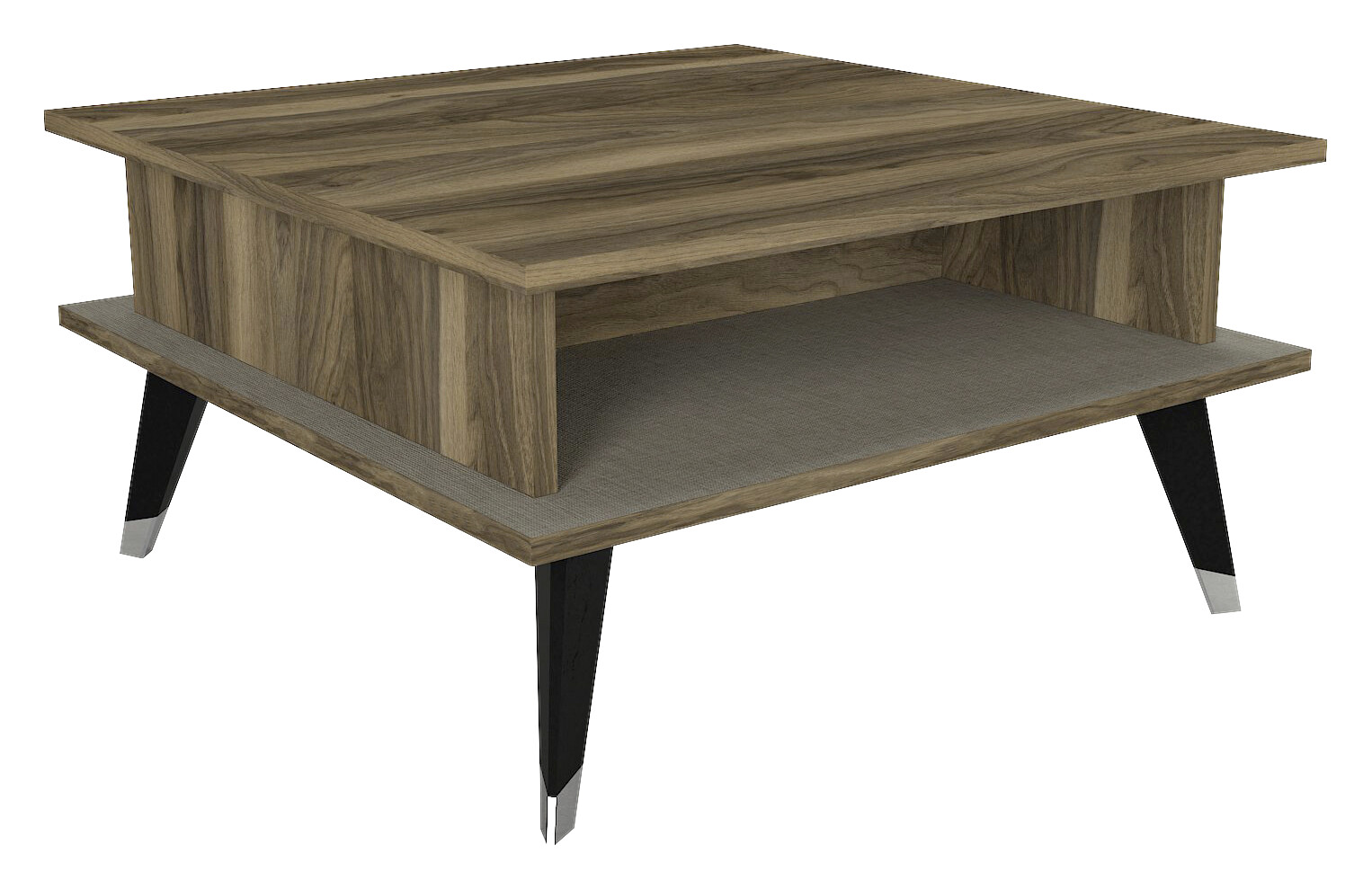 Couchtisch Logan walnuss Nachbildung grau B/H/T: ca. 72x38x72 cm