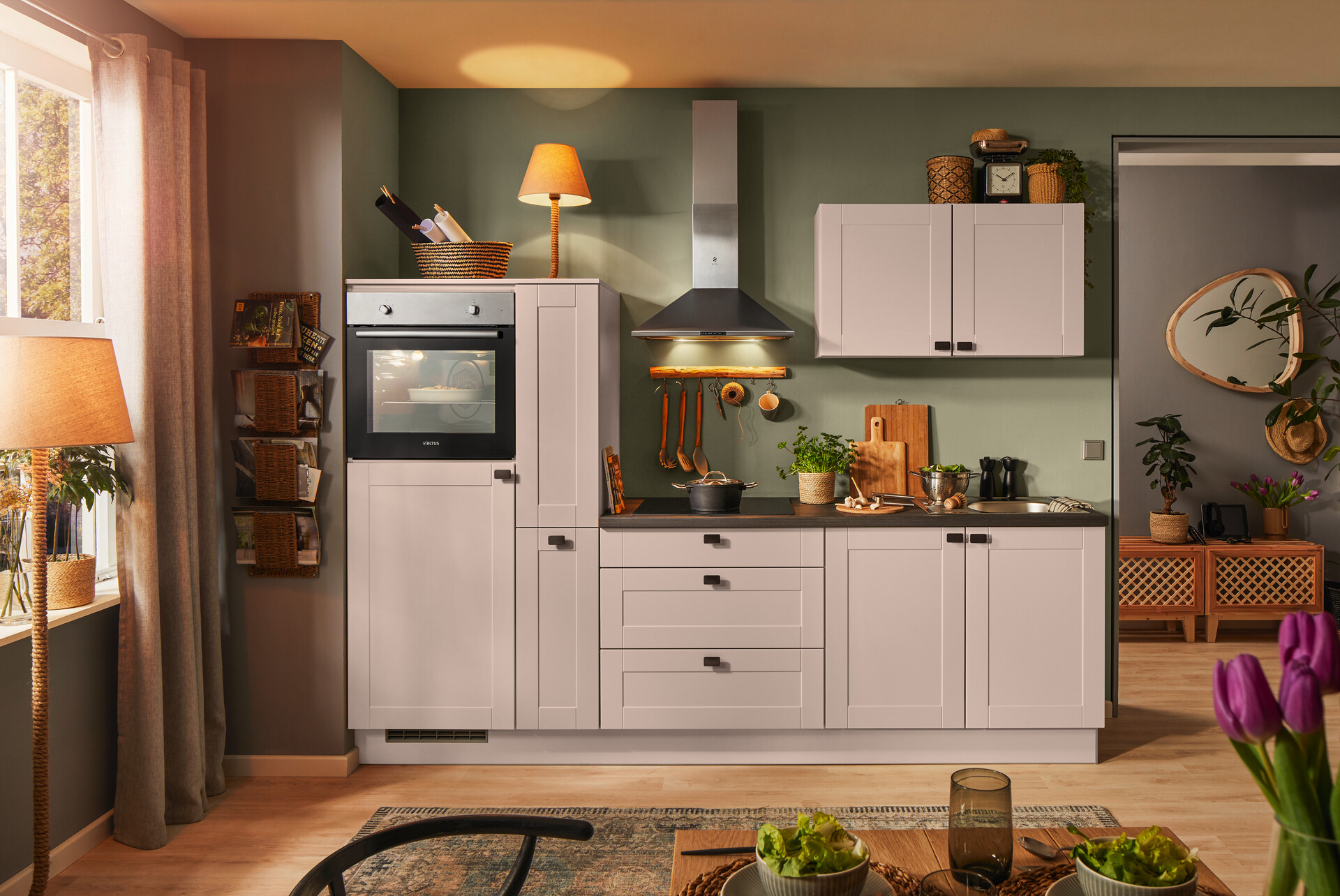 pino Küchenblock PN435 Kaschmirgrau B/T: ca. 270x60 cm