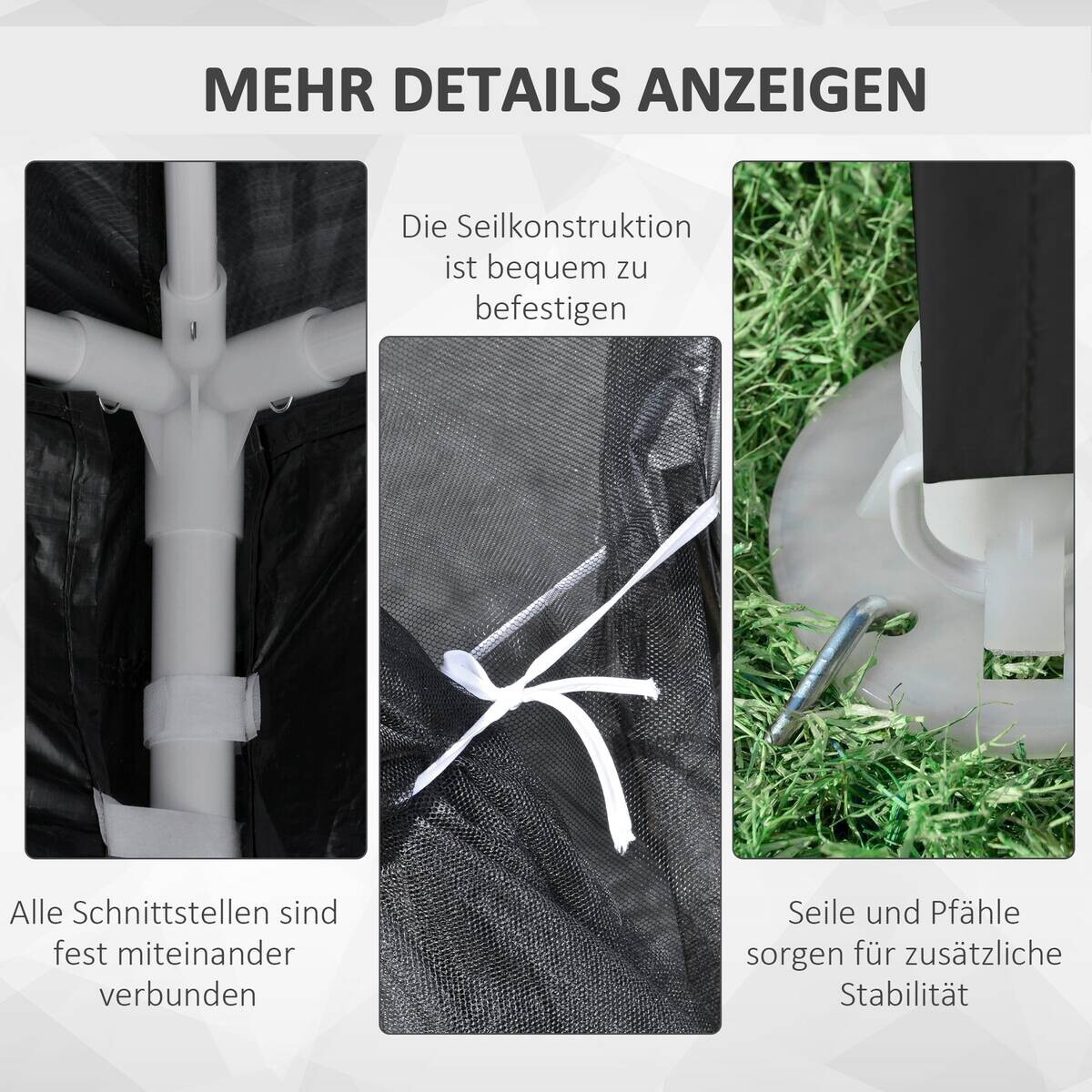 Outsunny Pavillon schwarz Polypropylen B/H/L: ca. 295x395x255 cm