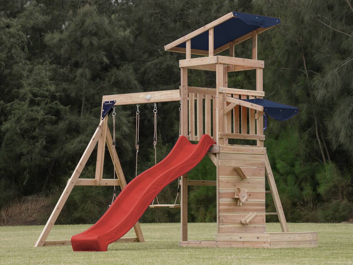AXI Spielturm Malik rot B/H/L: ca. 345x270x336 cm