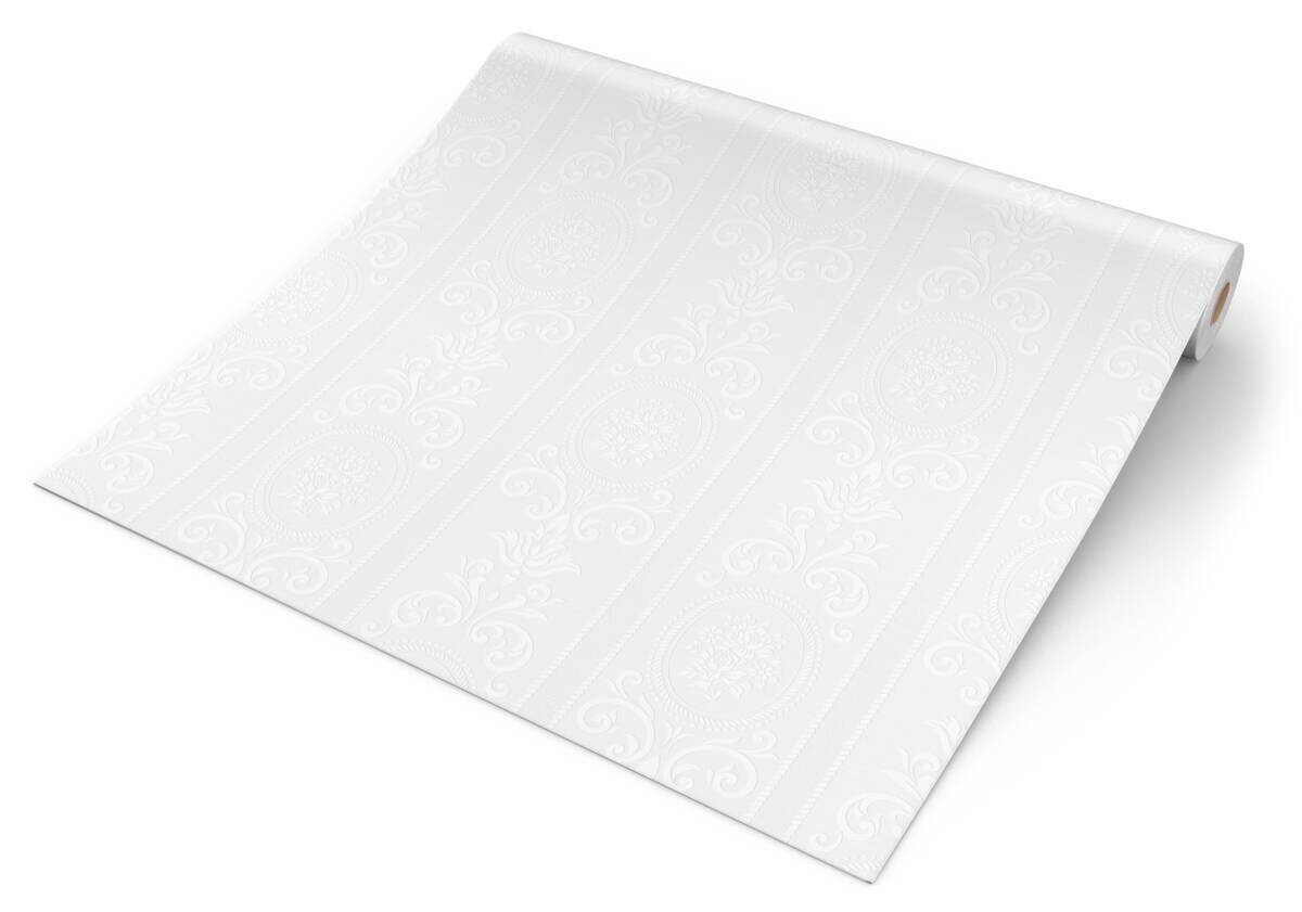 UGEPA Vinyltapete Ornament weiß B/L: ca. 53x1005 cm