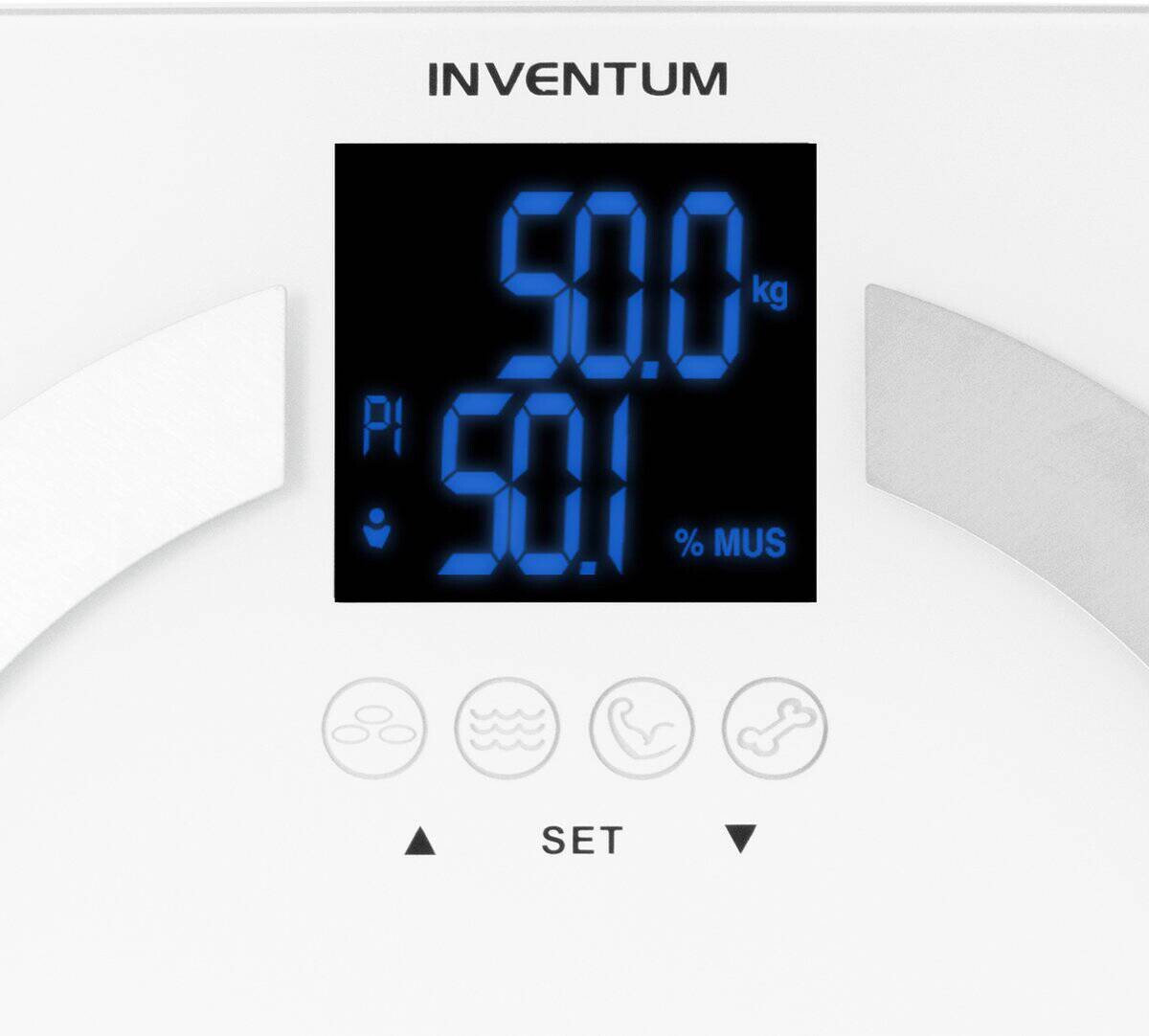 Inventum Personenwaage weiß Edelstahl
