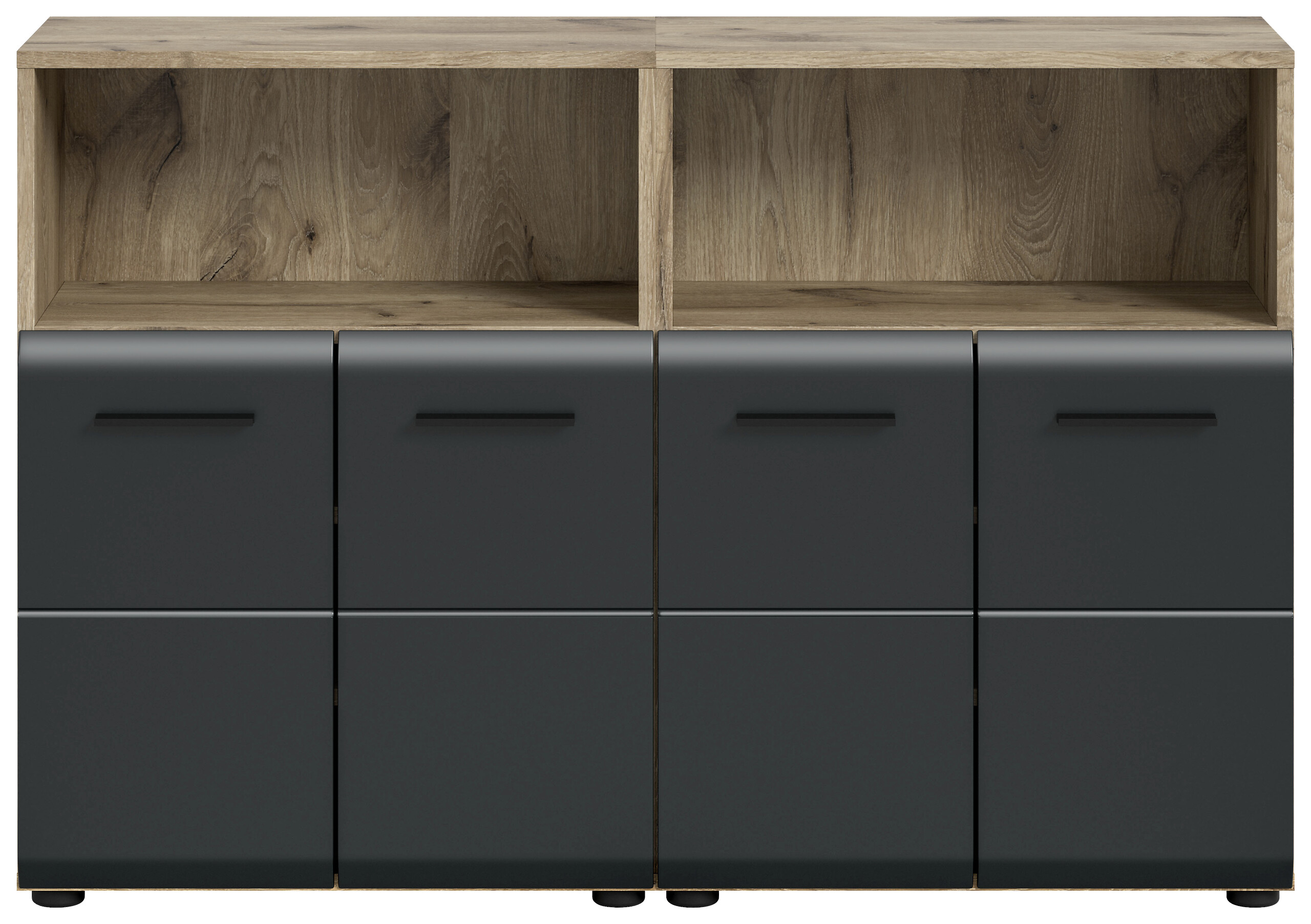 Badezimmer-Set Ice Nox Oak Nachbildung schwarz matt B/H/T: ca. 120x80x30 cm