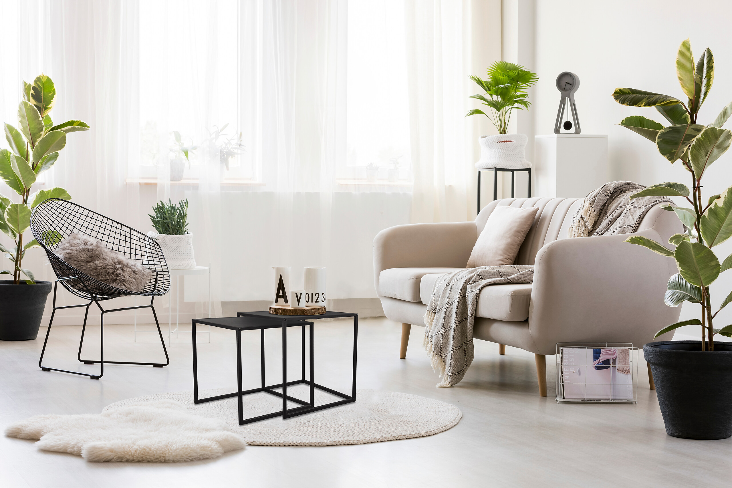 Beistelltisch Judith schwarz Metall