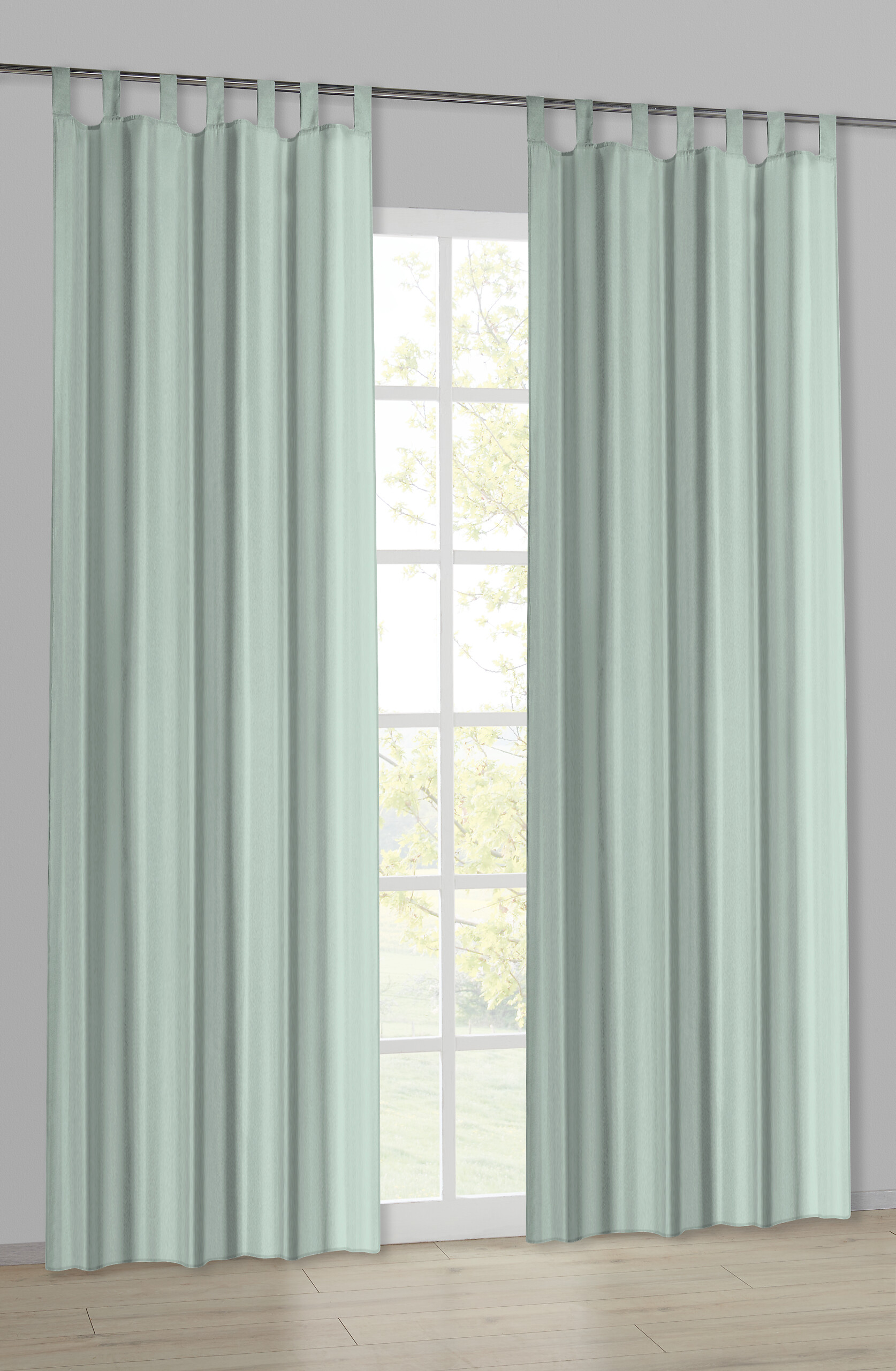 POCOline Schlaufenvorhang Silk grün B/L: ca. 140x225 cm