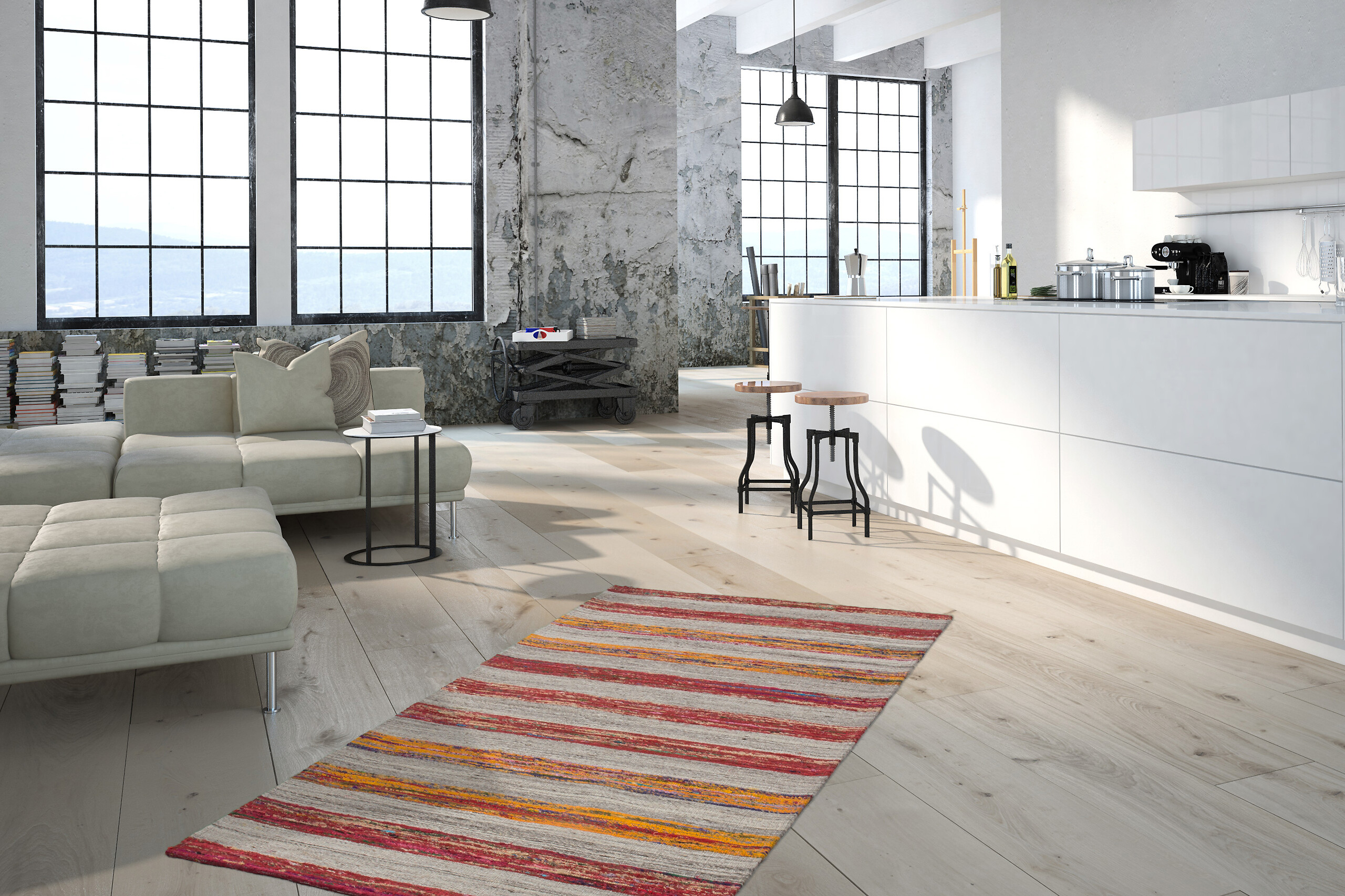 Kayoom Kurzflorteppich Duarte 210 creme B/L: ca. 160x230 cm