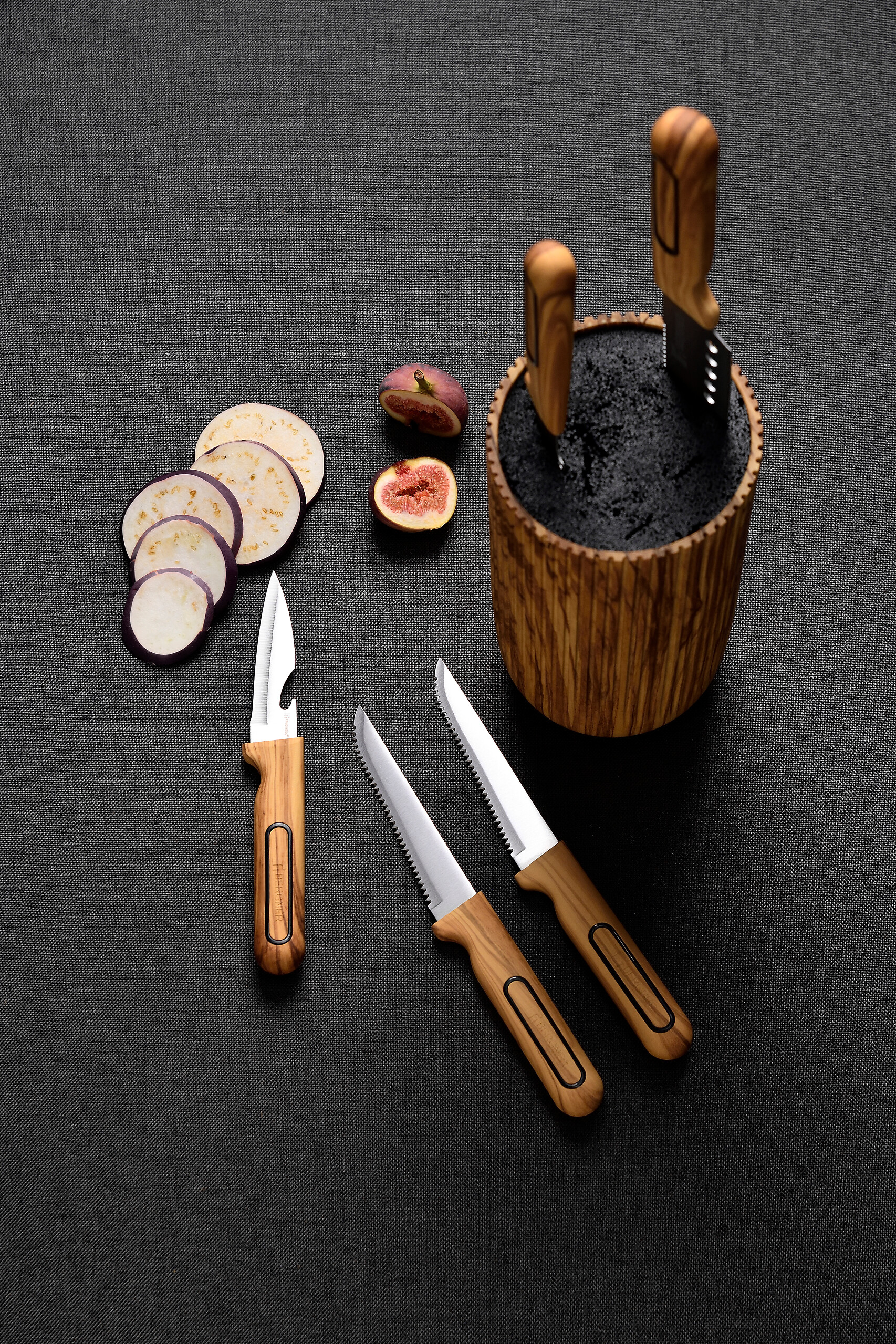 BERGNER Steakmesser-Set CHARCOAL silber Edelstahl B/H/L: ca. 17x2,8x25 cm