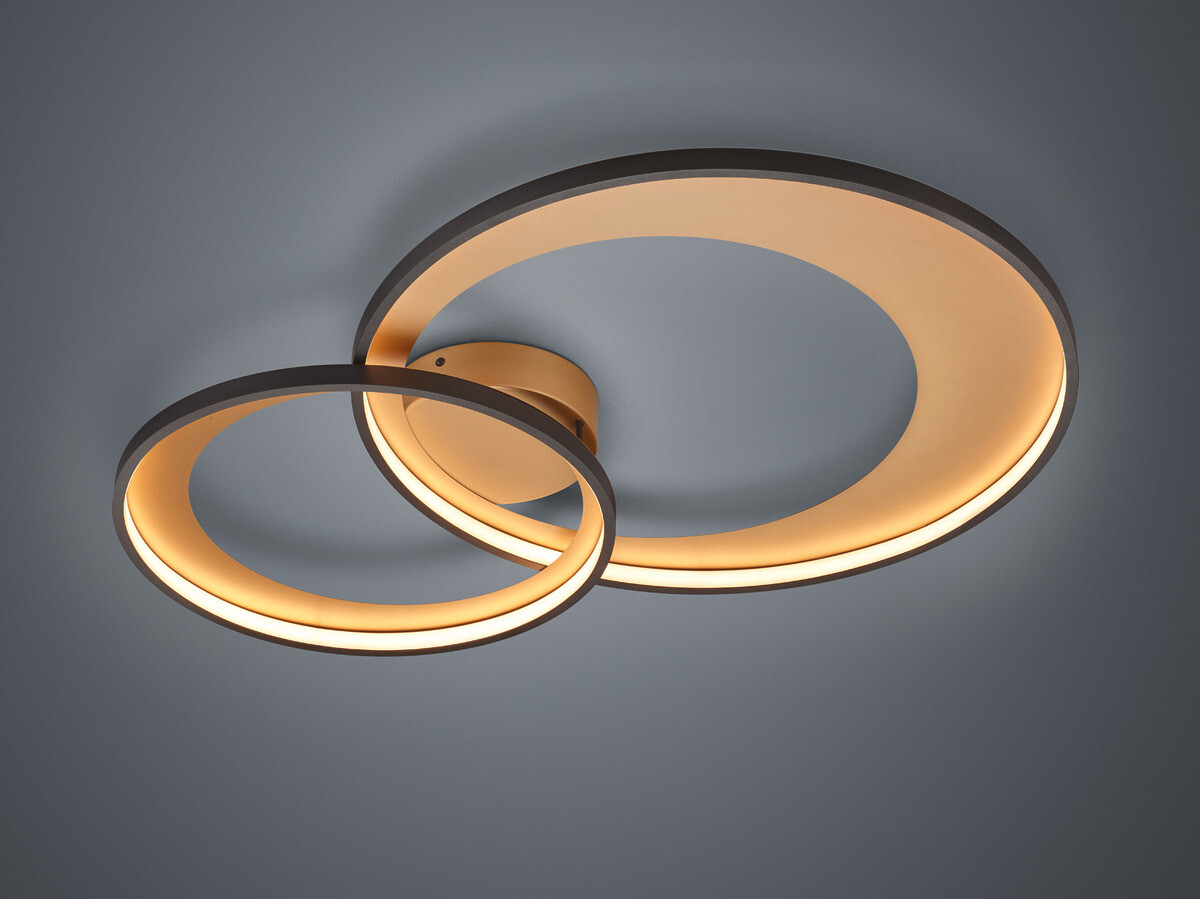 Deckenleuchte Granada schwarz gold Metall B/H/L: ca. 85x8x60 cm