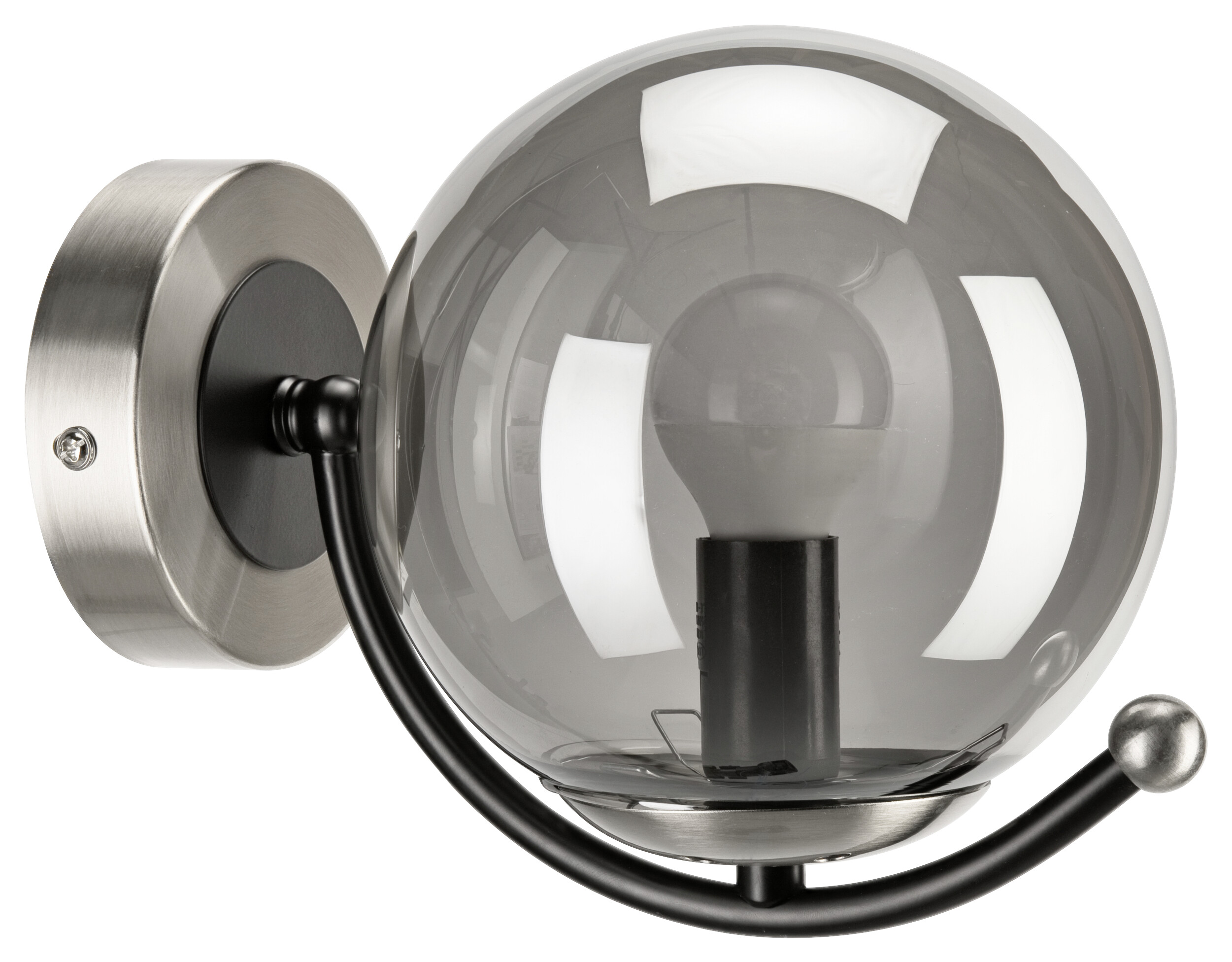 Lamkur Wandleuchte Chrom Stahl Glas B/H/L: ca. 20x14,5x20 cm E14 1 Brennstellen