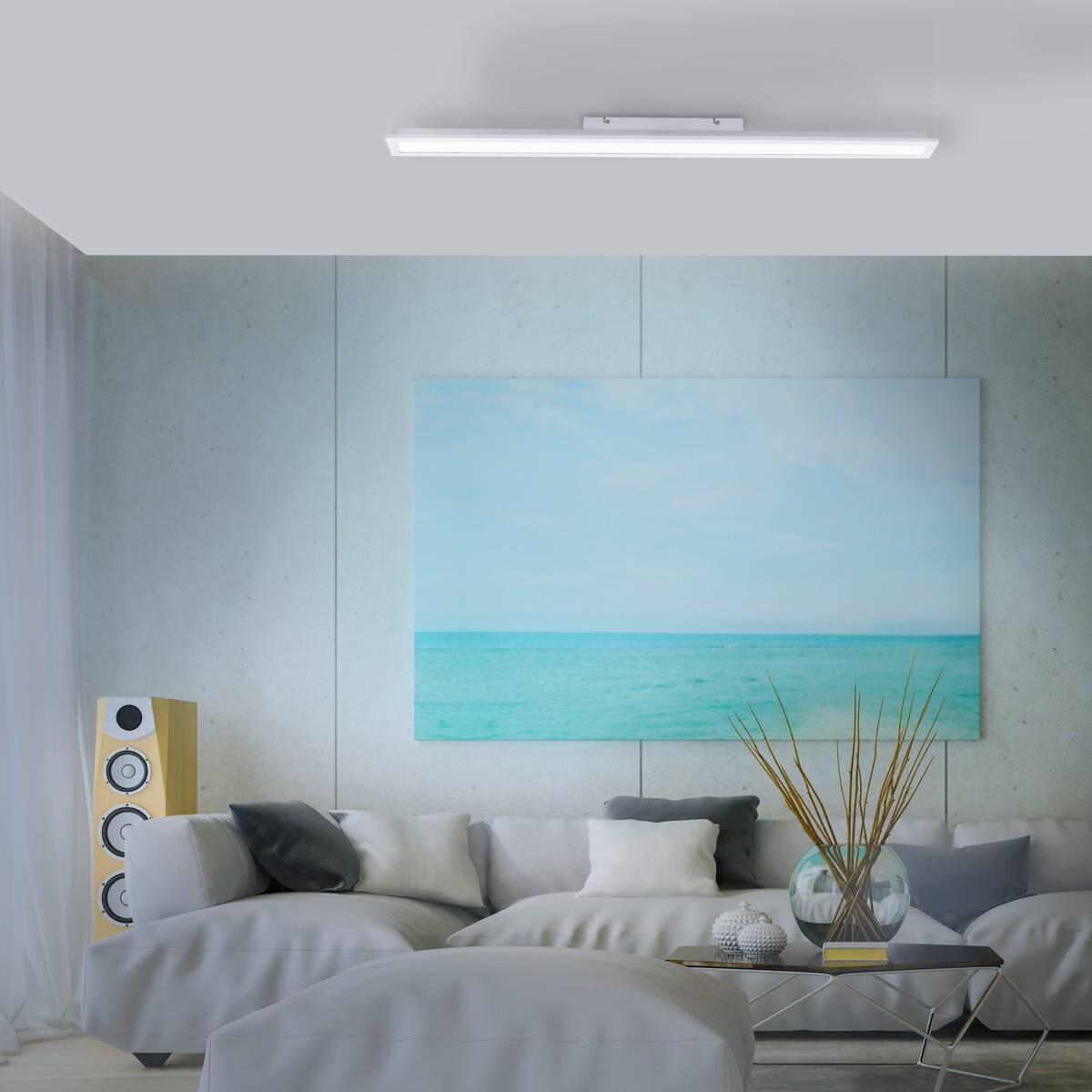 Just Light LED-Deckenpanel FLEET 14472-16 weiß Kunststoff B/H/T: ca. 10x7x100 cm 1 Brennstellen