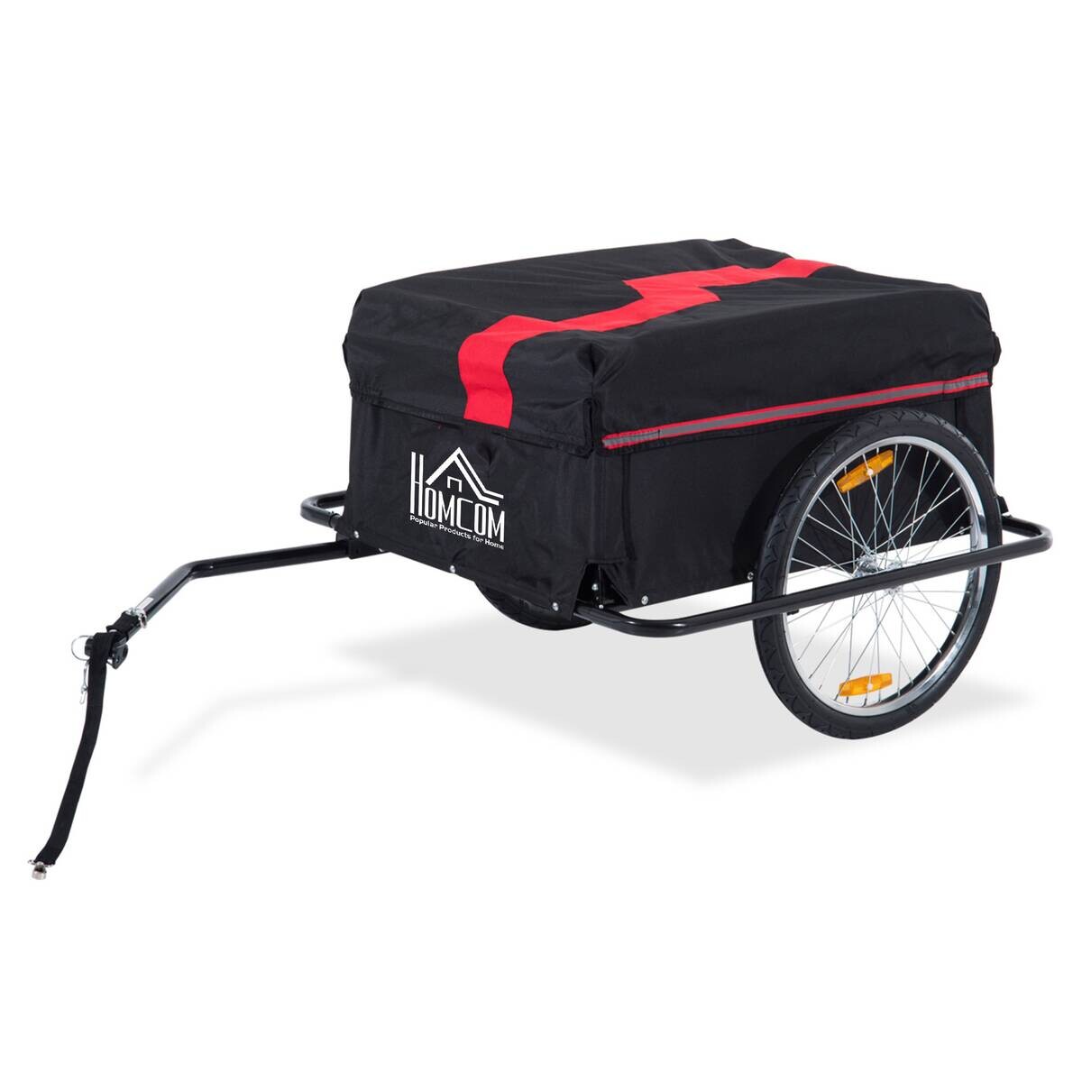 HOMCOM Fahrradanhänger schwarz schwarz B/H/L: ca. 61x845x38 cm