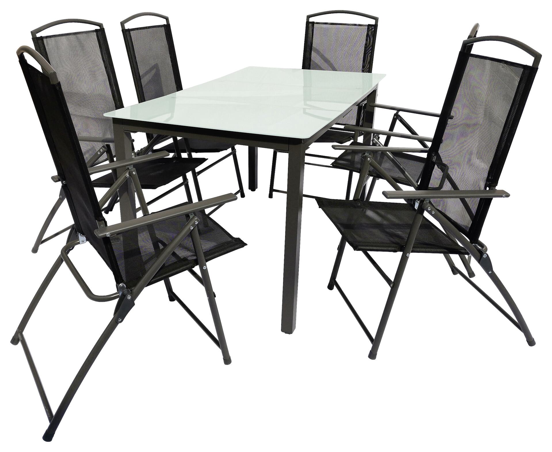 VCM Gartensitzgruppe anthrazit Metall B/H/L: ca. 140x76x80 cm