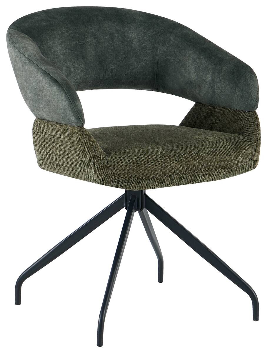Drehstuhl Miami grün Webstoff Velourstoff B/H/T: ca. 61x84x64 cm