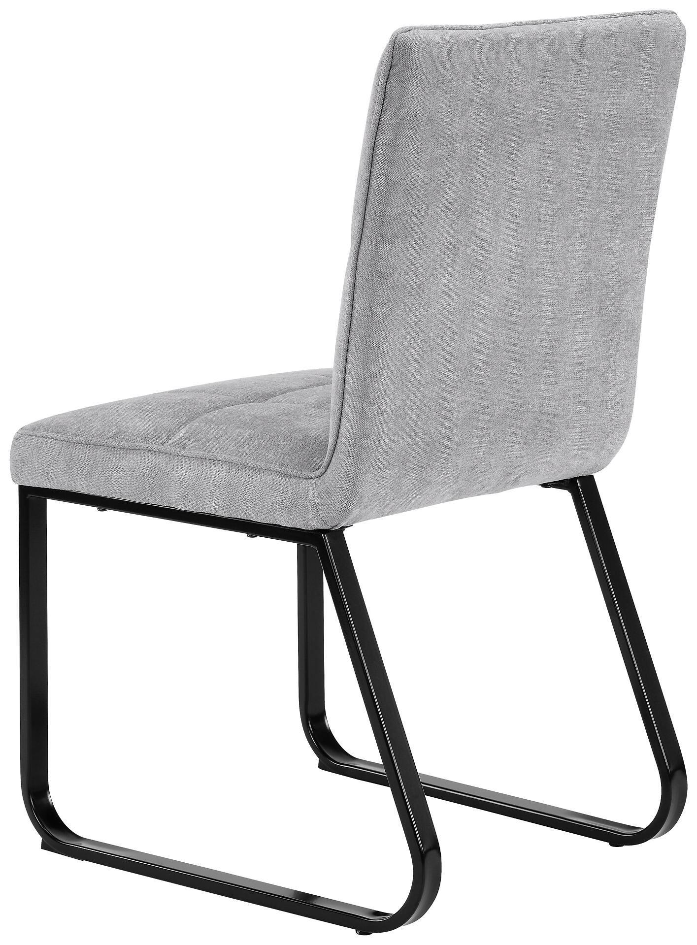 Stuhl TALEA  2er-Set hellgrau schwarz Webstoff Metall B/H/T: ca. 46x86x55 cm