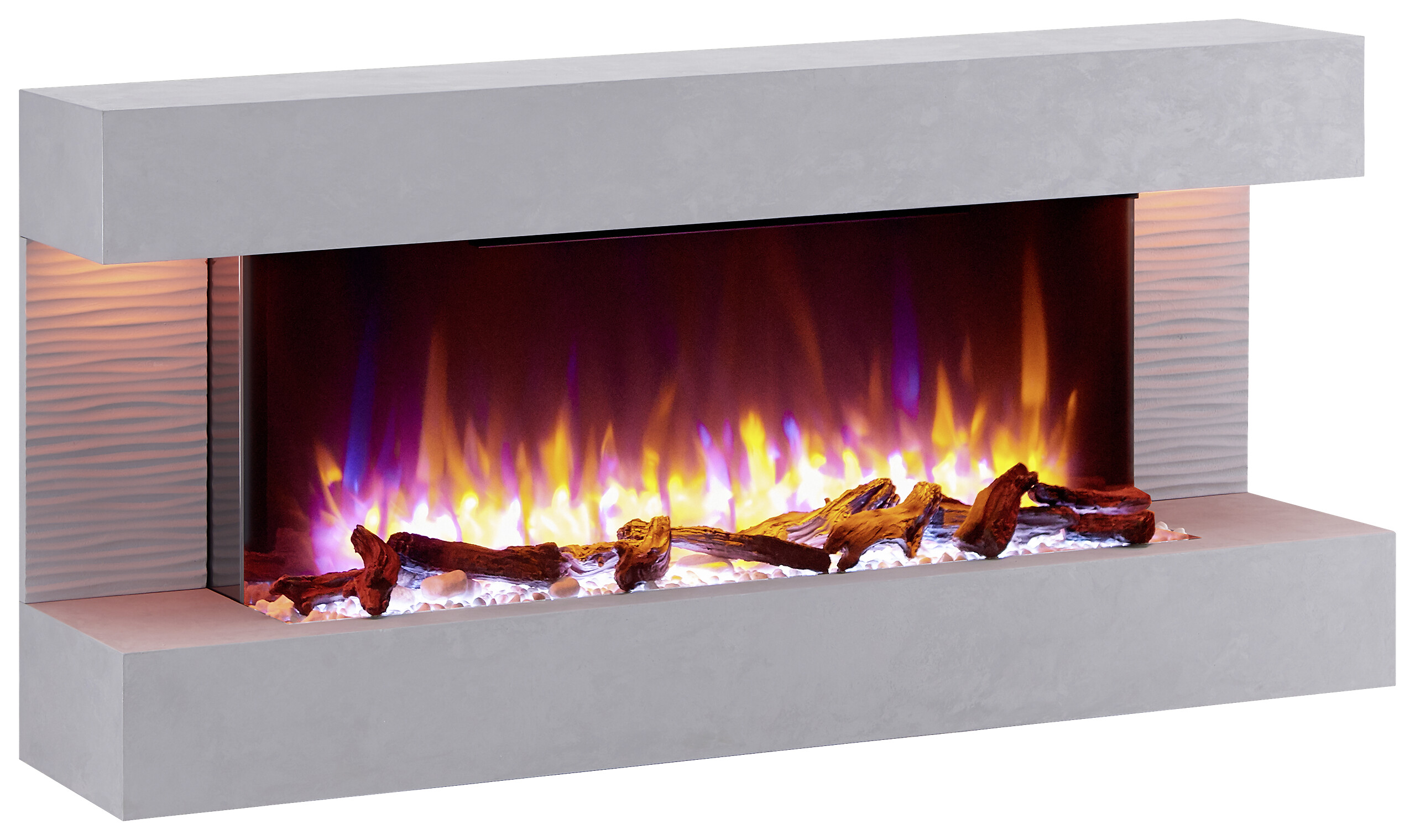 Balderia Wandkamin Helia grau MDF B/H/T: ca. 127x60x25 cm