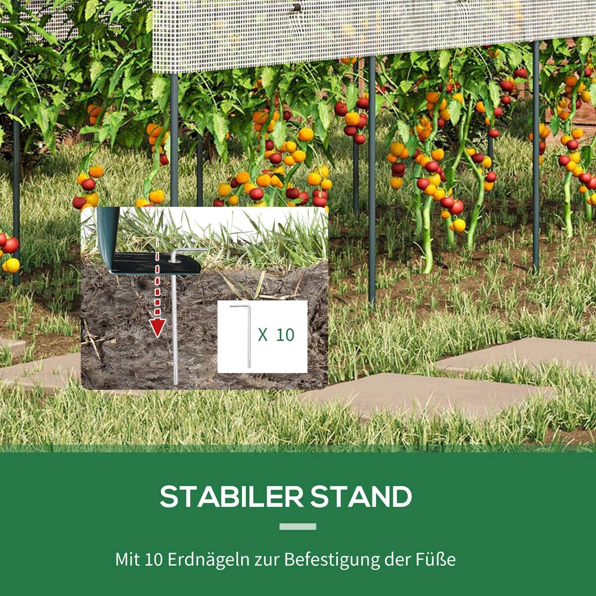 Outsunny Tomatengewächsüberdachung B/H/L: ca. 120x170x400 cm