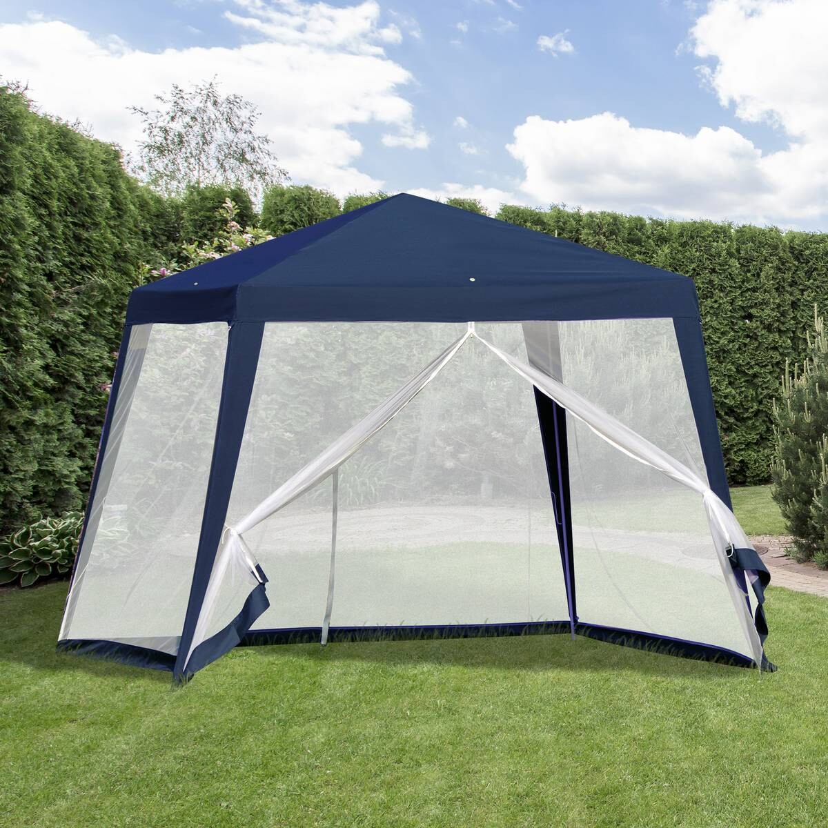 Outsunny Pavillon blau Polyester B/H/L: ca. 300x245x300 cm