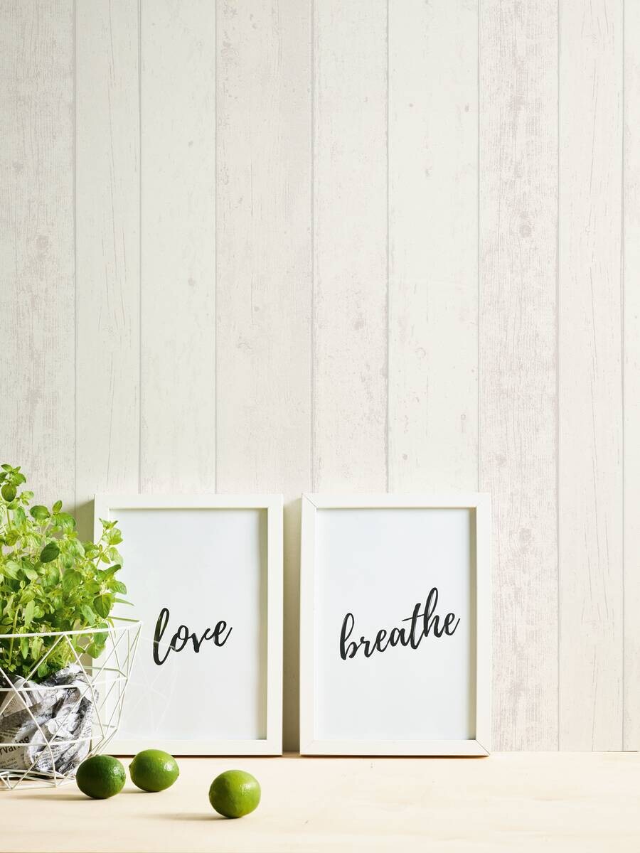 A.S.Creation Vliestapete Best of Wood`n Stone 2nd Edition Holzoptik weiß B/L: ca. 53x1005 cm