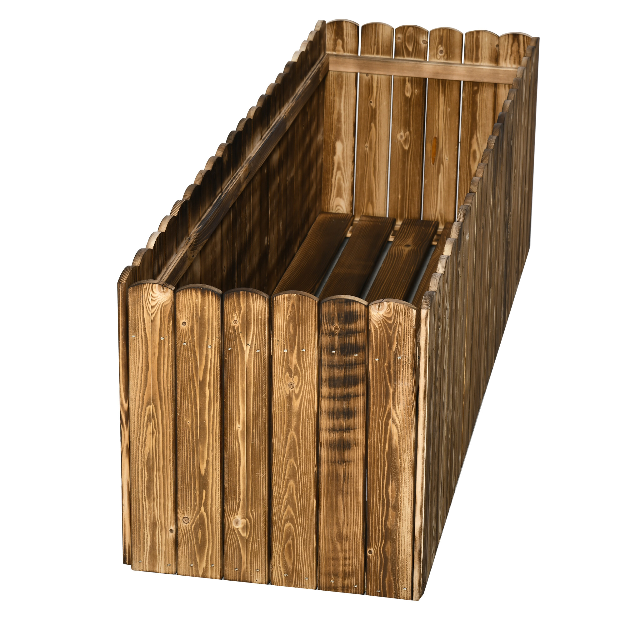 Outsunny Hochbeet mit Holzplatte natur Holz B/H/L: ca. 40x40x120 cm