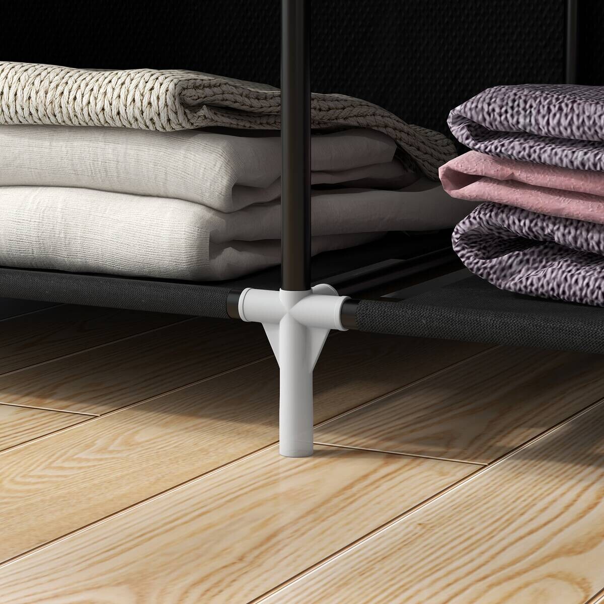 HOMCOM Kleiderschrank schwarz Polypropylen B/H/L: ca. 43x103x162,5 cm