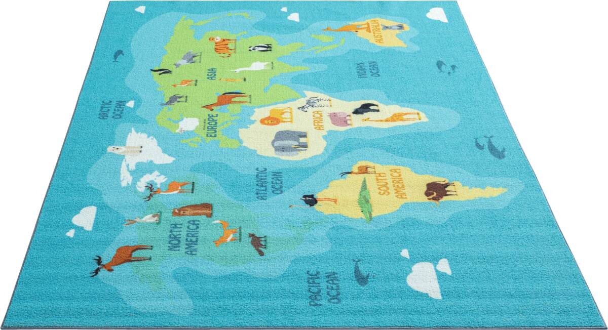 Merinos Teppich Happy Kids blau B/L: ca. 120x160 cm