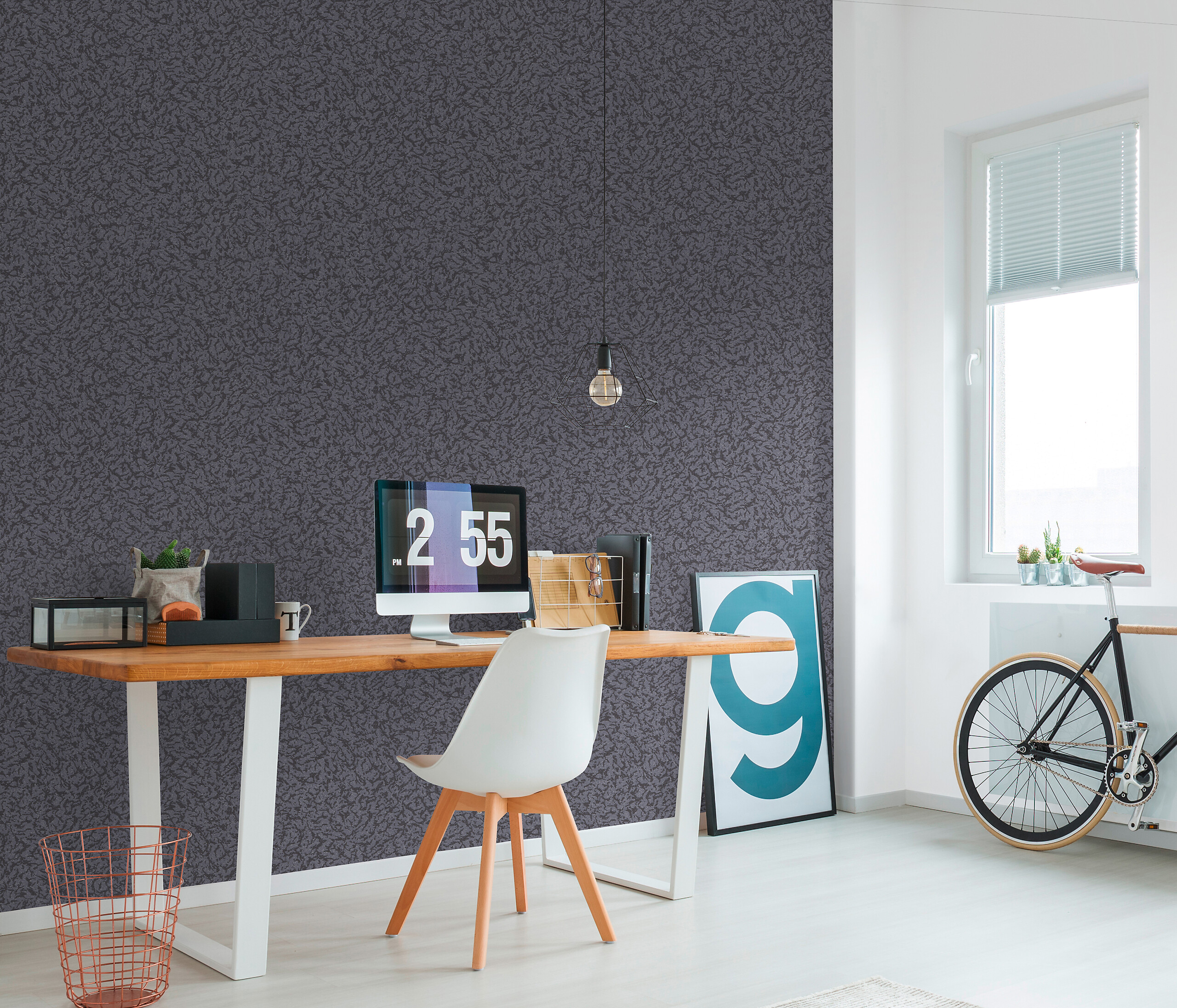 Vliestapete Struktur schwarz B/L: ca. 53x1500 cm