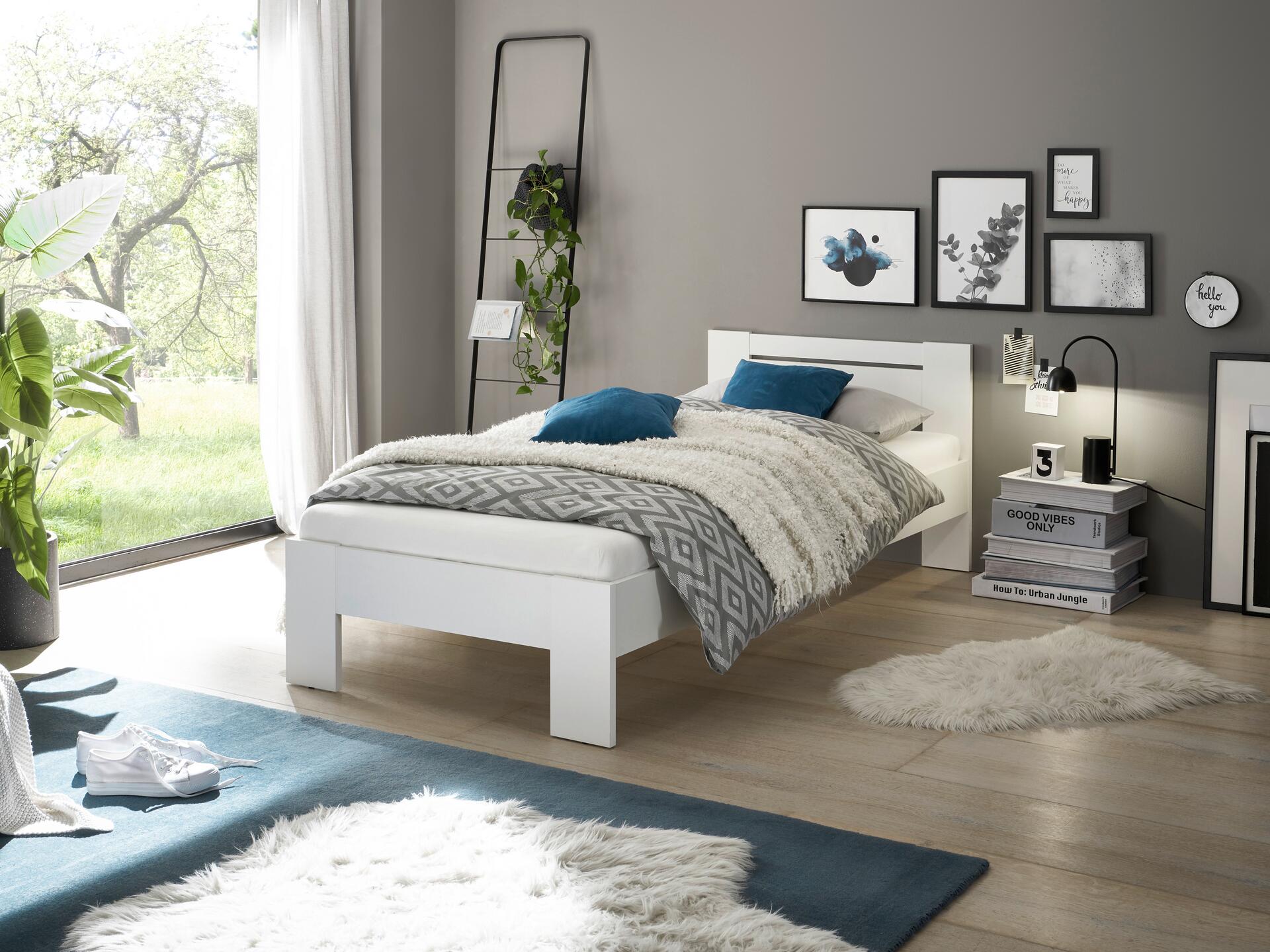 Futonbett Cannes weiß Liegefläche B/L: ca. 90x200 cm