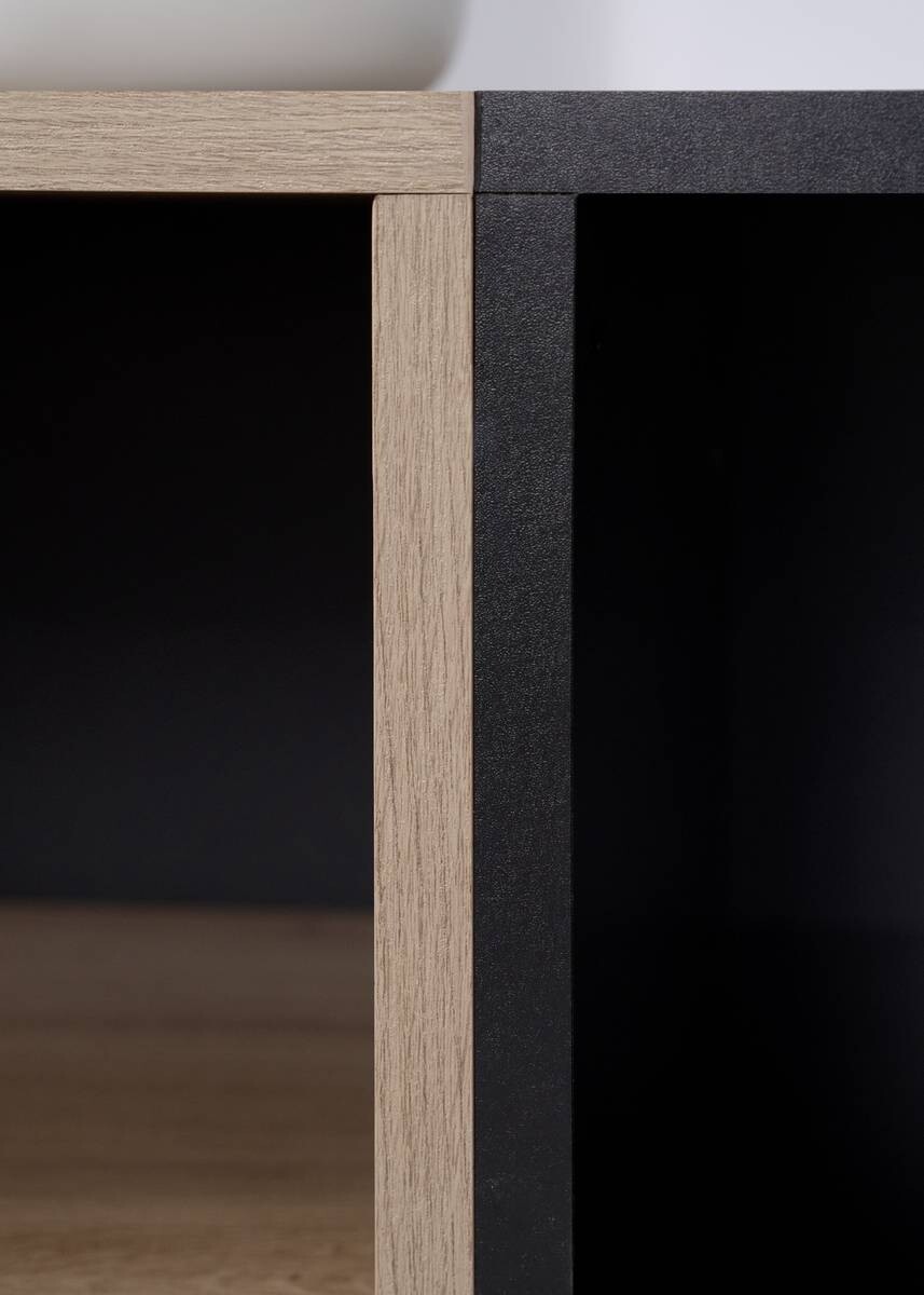 Kommode Nola Eiche Artisan Nachbildung schwarz B/H/T: ca. 80x90x42 cm