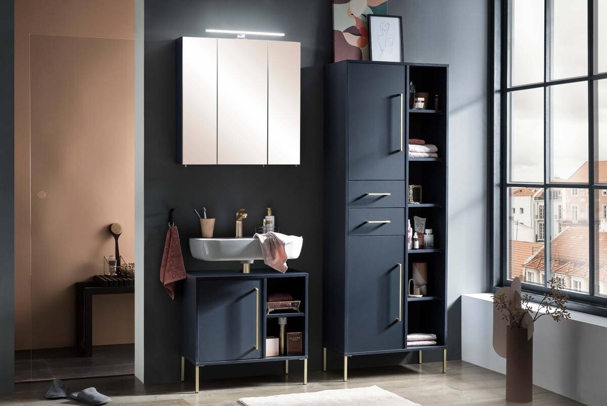 Waschbeckenunterschrank Kent dunkelblau B/H/T: ca. 65,3x63,3x33,1 cm Waschbeckenunterschrank Kent dunkelblau B/H/T: ca. 65,3x63,3x33,1 cm