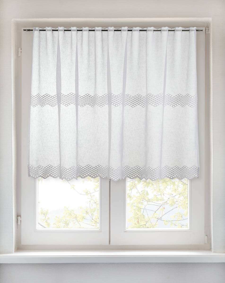 POCOline Scheibengardine Tanja weiß B/L: ca. 110x140 cm