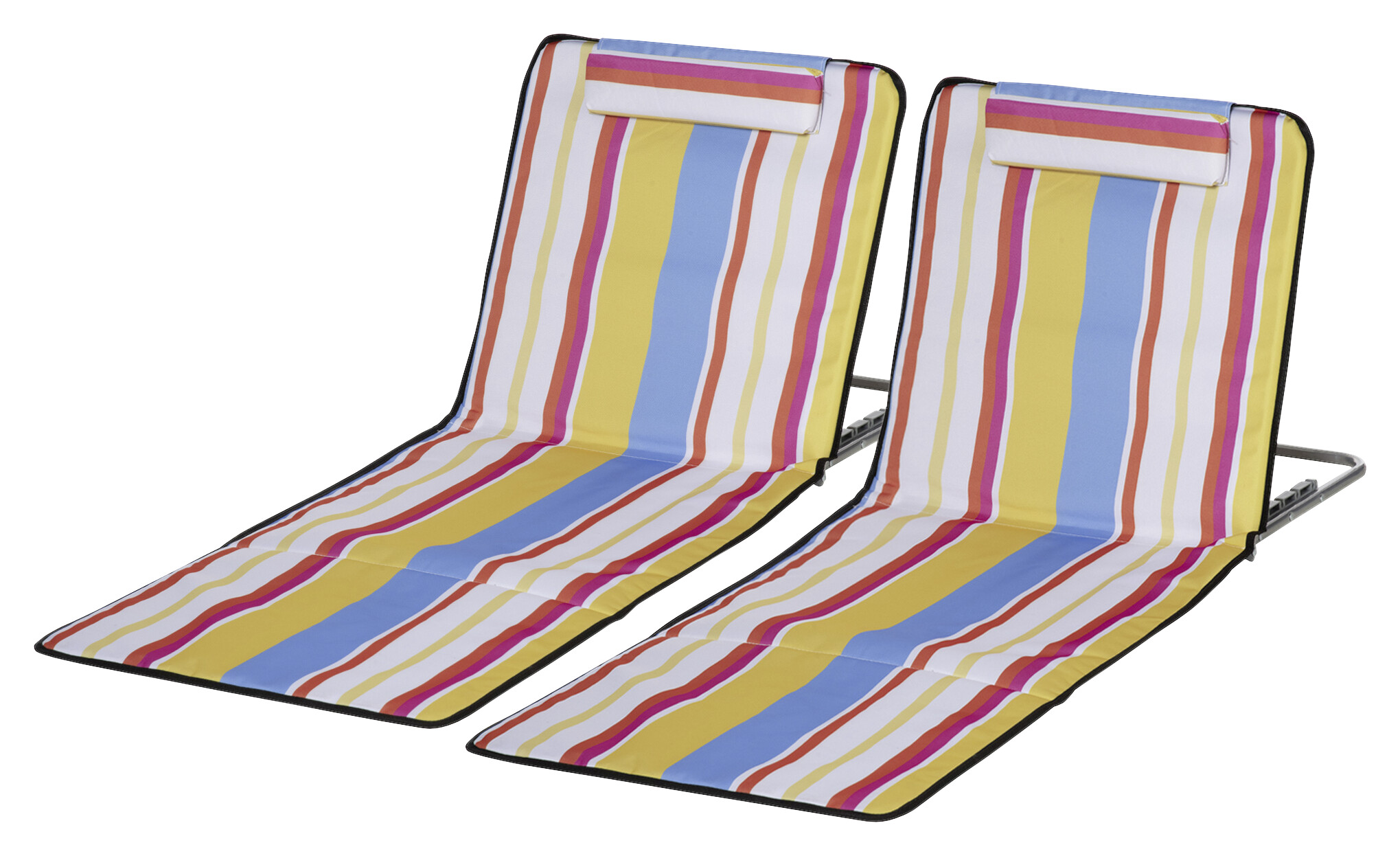 Outsunny Strandliege 2er Set mehrfarbig Stahl B/H/L: ca. 53x45x124 cm
