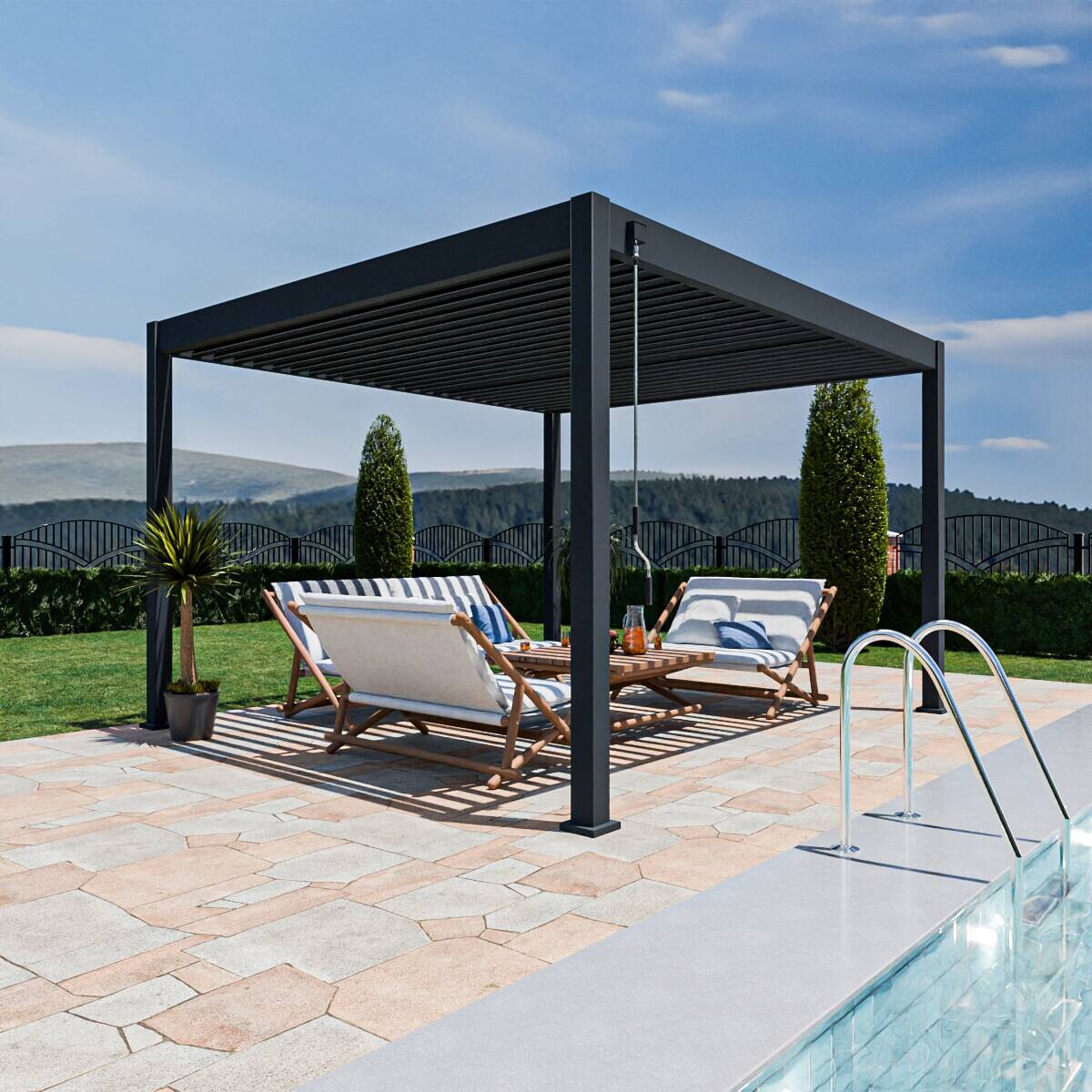 PergoLine Pergola Superior anthrazit Aluminium B/H/L: ca. 400x255x360 cm